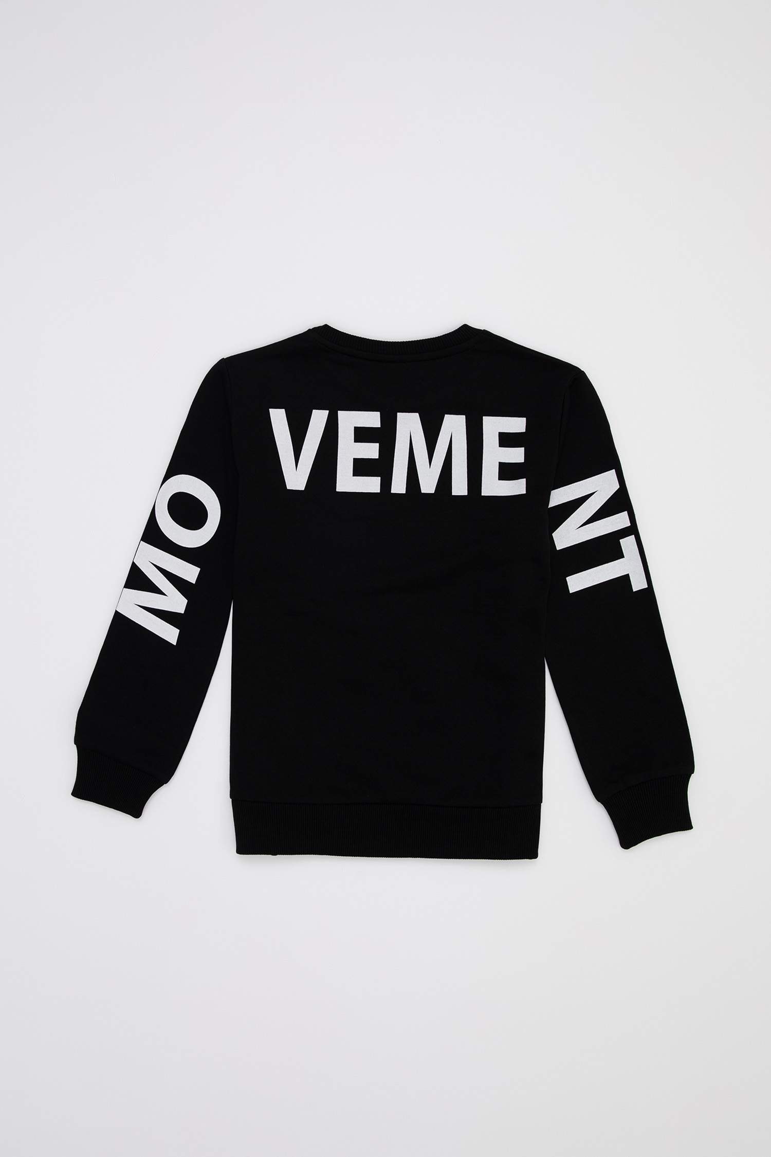 Erkek Çocuk Slogan Desenli Degaje Yaka İçi Yumuşak Tüylü Sweatshirt