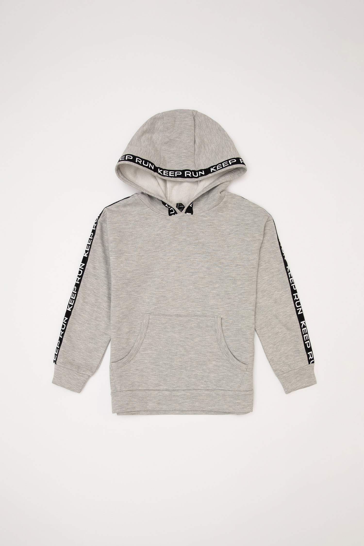 Erkek Çocuk Kapüşonlu Kanguru Cepli Baskılı İçi Yumuşak Tüylü Sweatshirt