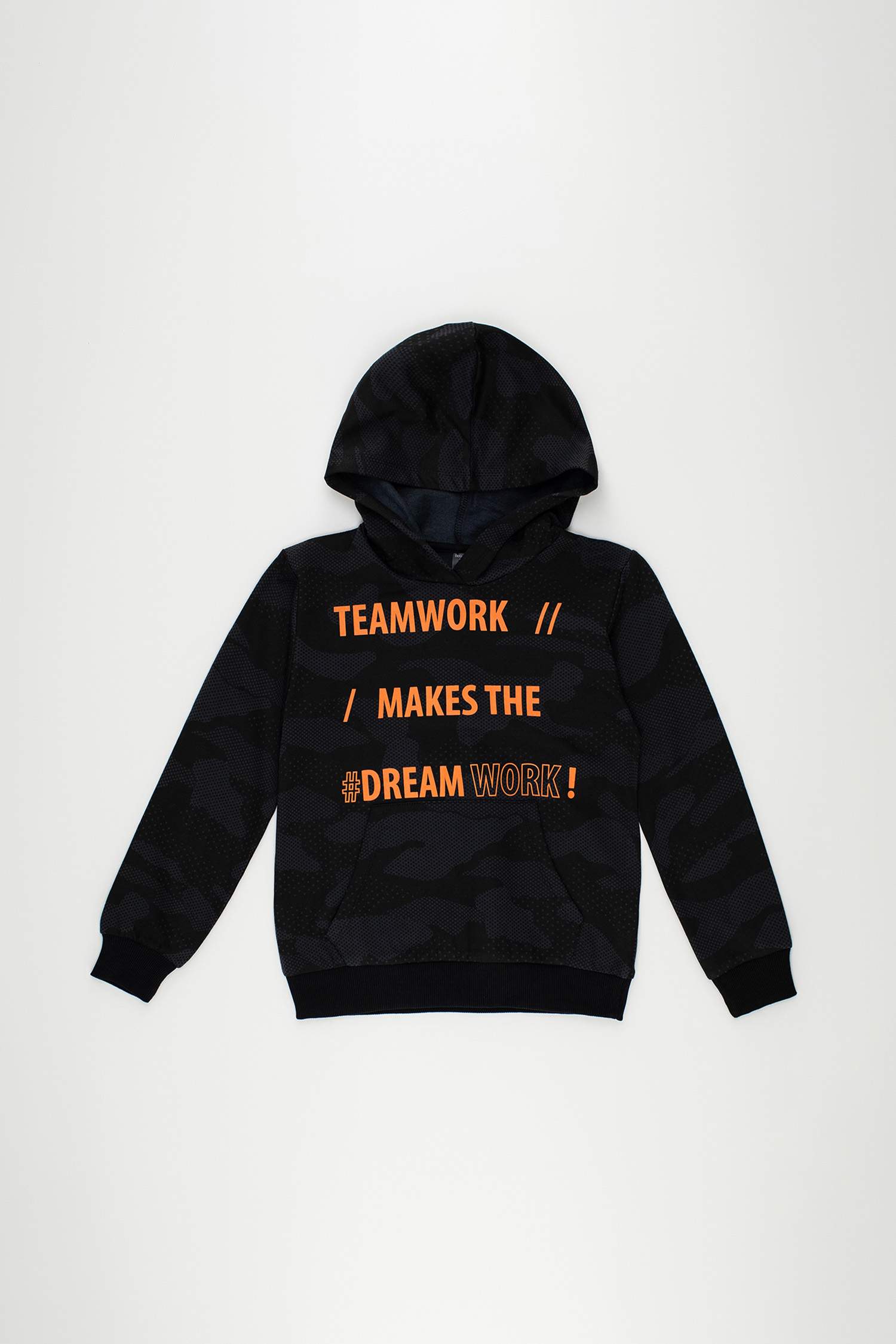 Erkek Çocuk Kapüşonlu Kanguru Cepli Baskılı İçi Yumuşak Tüylü Sweatshirt