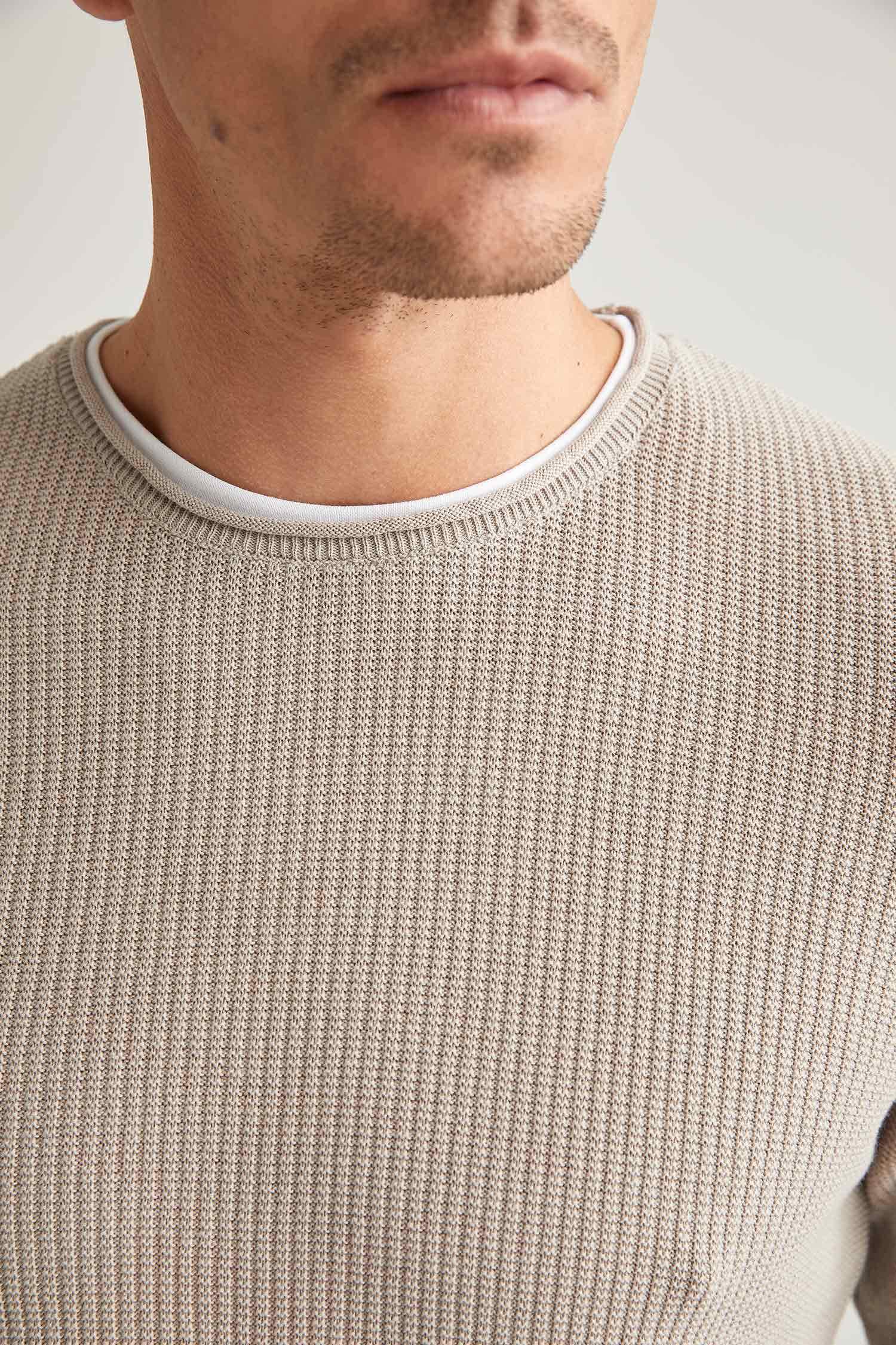 Slim Fit Bisiklet Yaka Triko Kazak