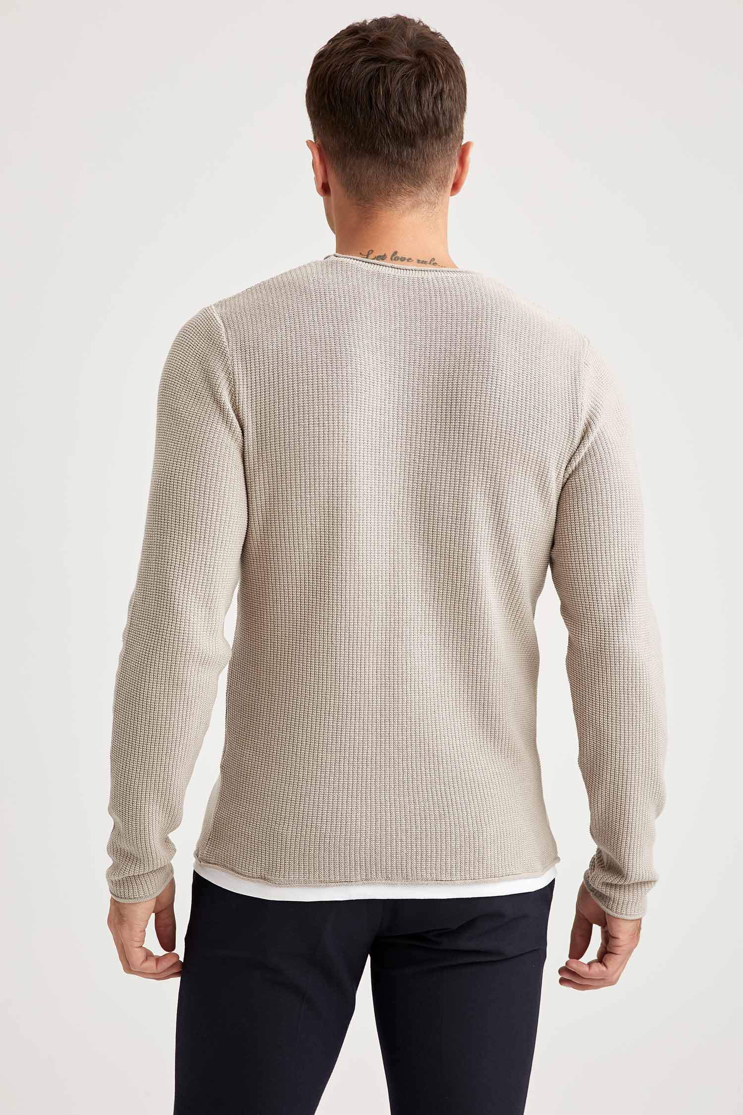 Slim Fit Bisiklet Yaka Triko Kazak