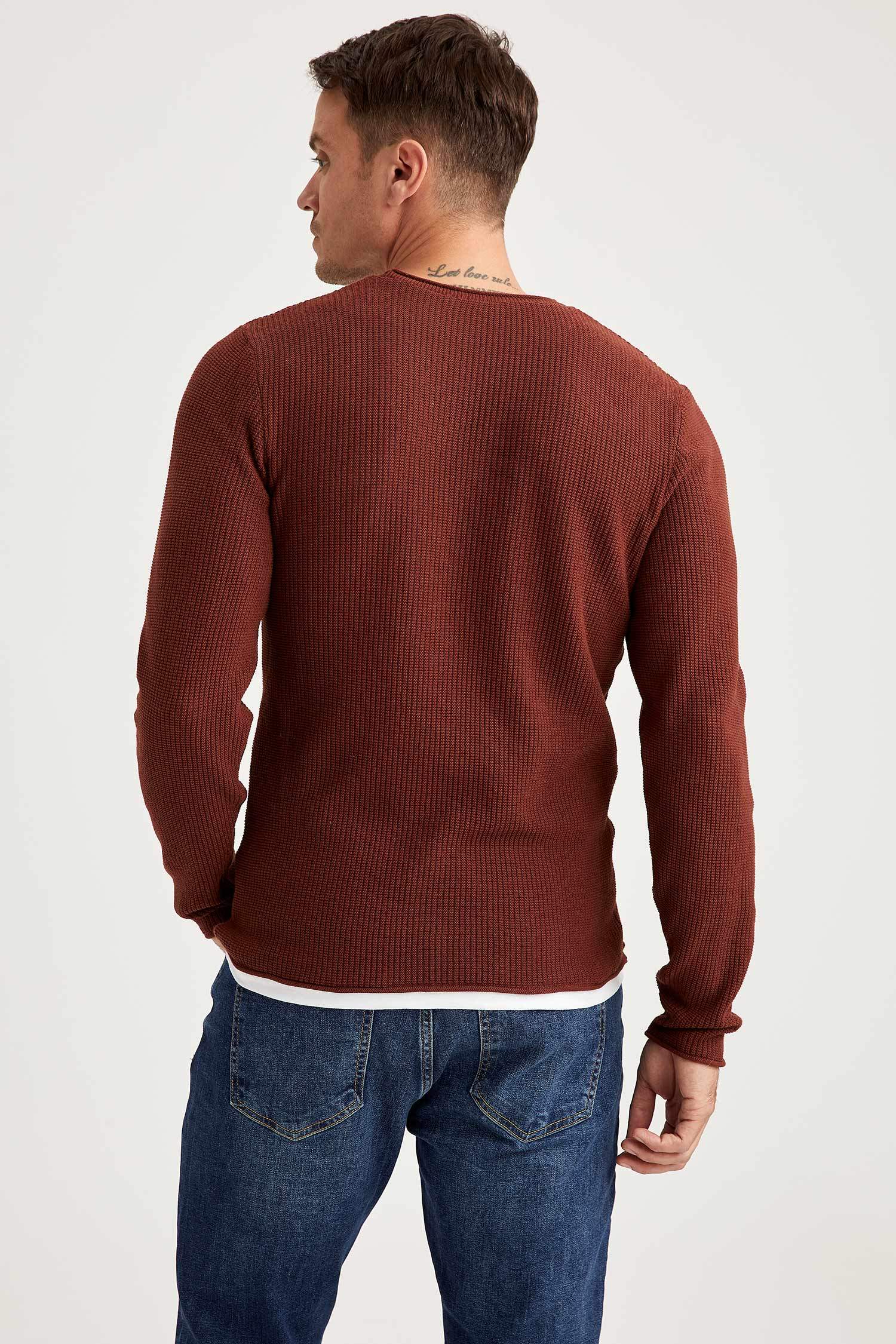 Slim Fit Bisiklet Yaka Triko Kazak