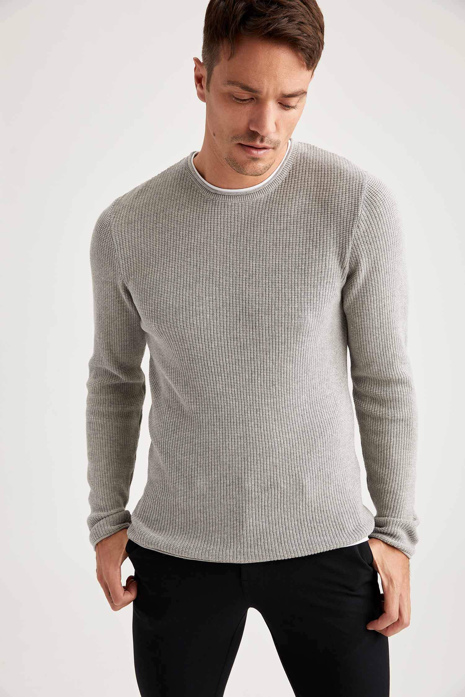 Slim Fit Bisiklet Yaka Kazak