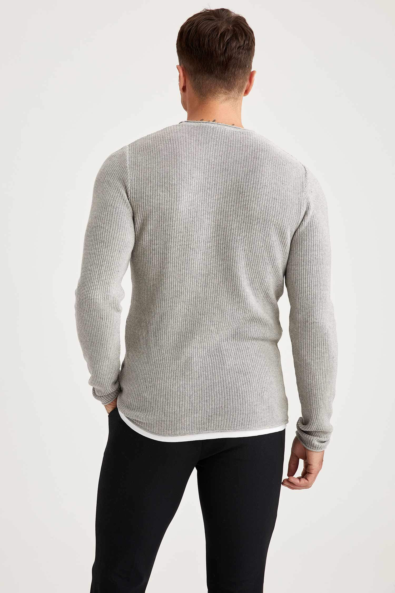 Slim Fit Bisiklet Yaka Kazak