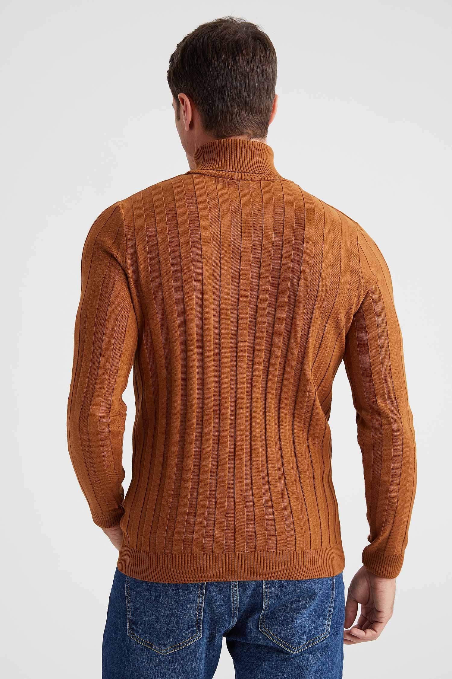 Slim Fit Balıkçı Yaka Triko Kazak