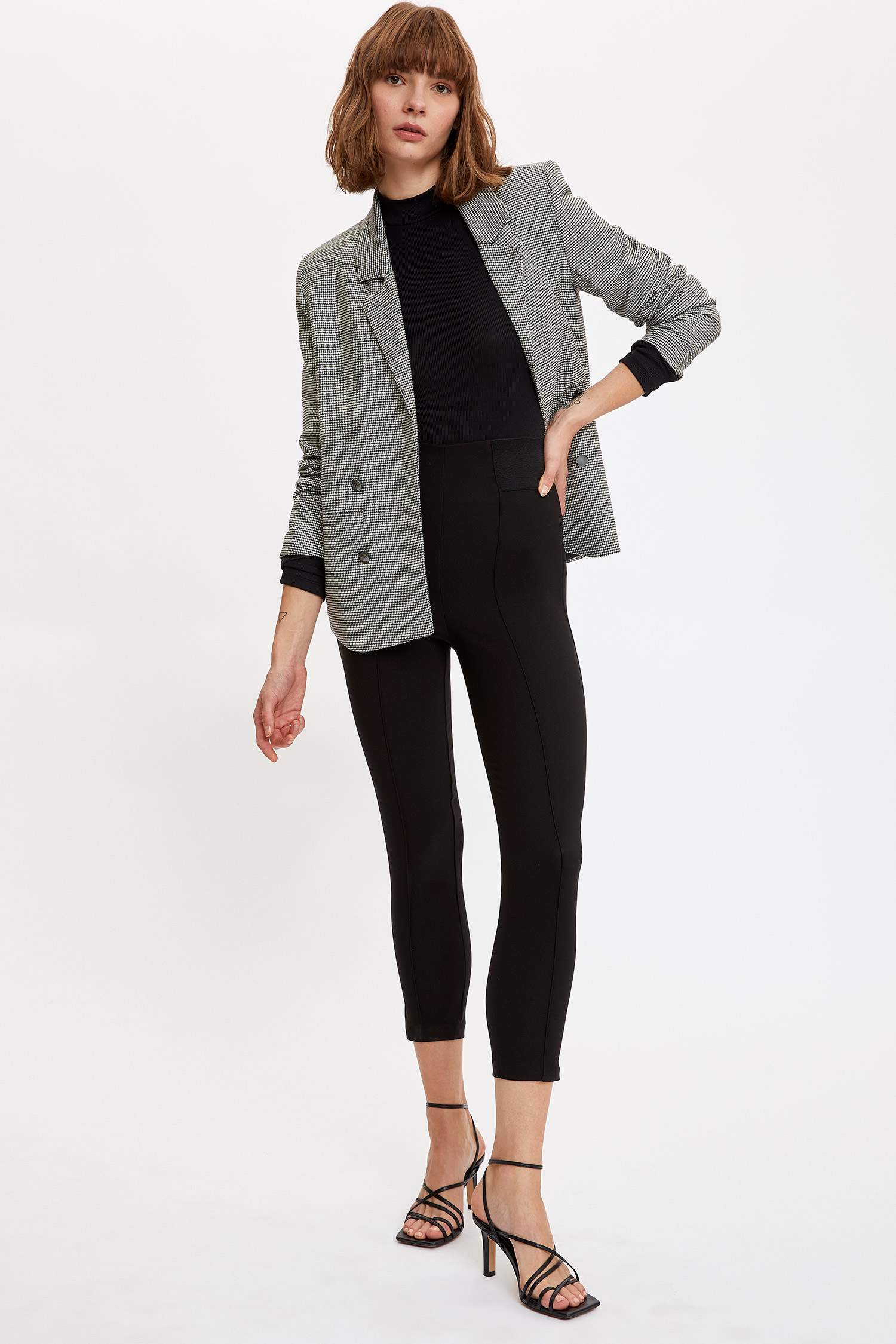Basic Slim Fit Dokuma Tayt
