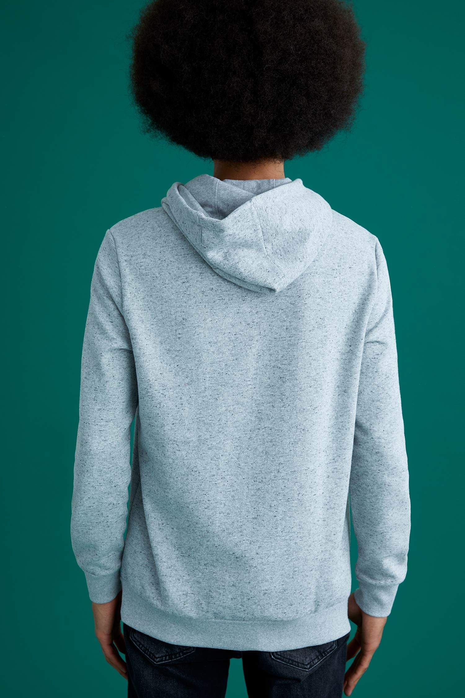 Slim Fit Hayvan Desenli Uzun Kollu İçi Yumuşak Tüylü Sweatshirt