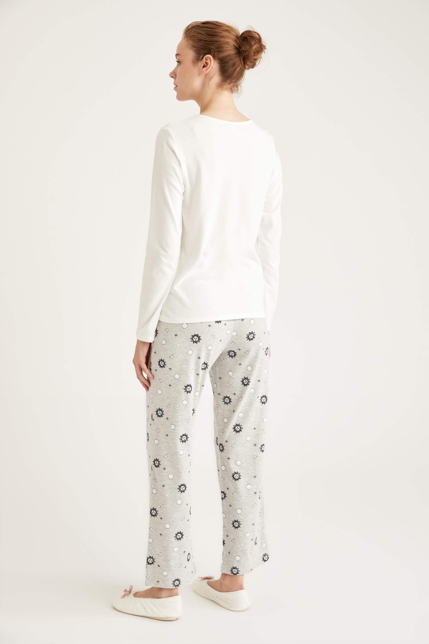 Luna Moon Baskılı Uzun Kollu Pijama Takımı