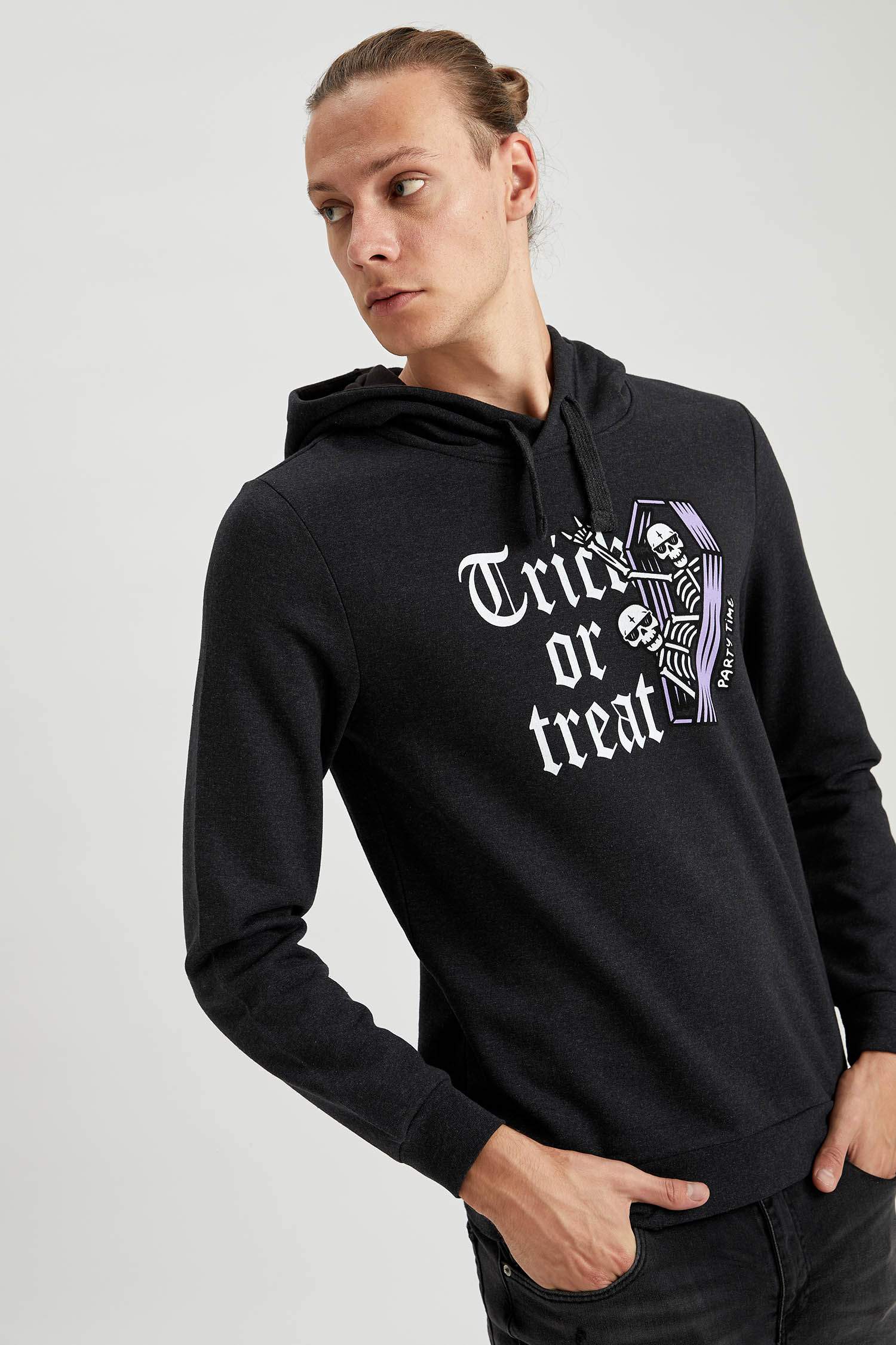 Slim Fit Uzun Kollu İçi Yumuşak Tüylü Sweatshirt