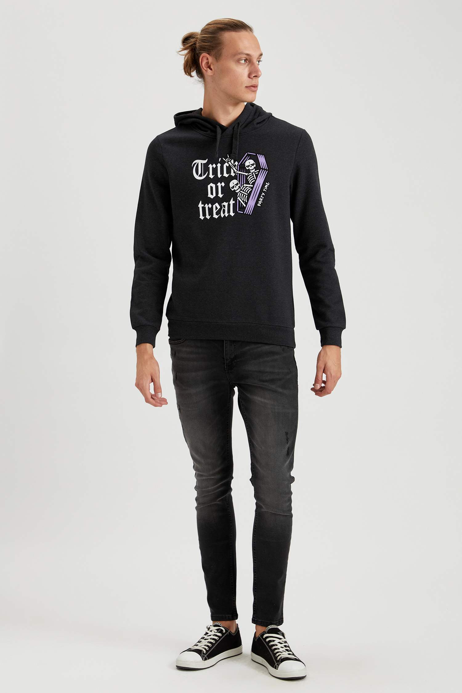 Slim Fit Uzun Kollu İçi Yumuşak Tüylü Sweatshirt