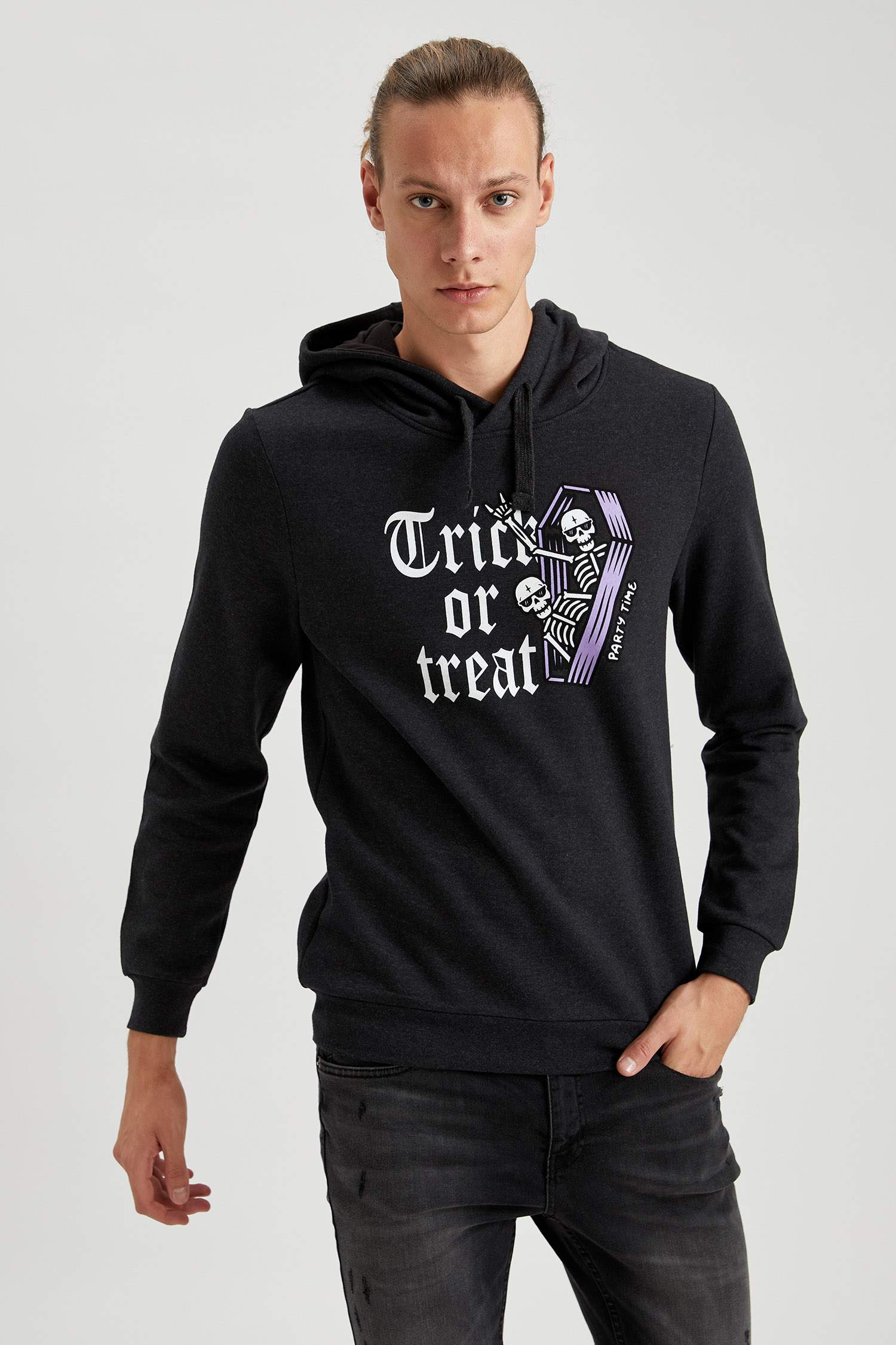Slim Fit Uzun Kollu İçi Yumuşak Tüylü Sweatshirt