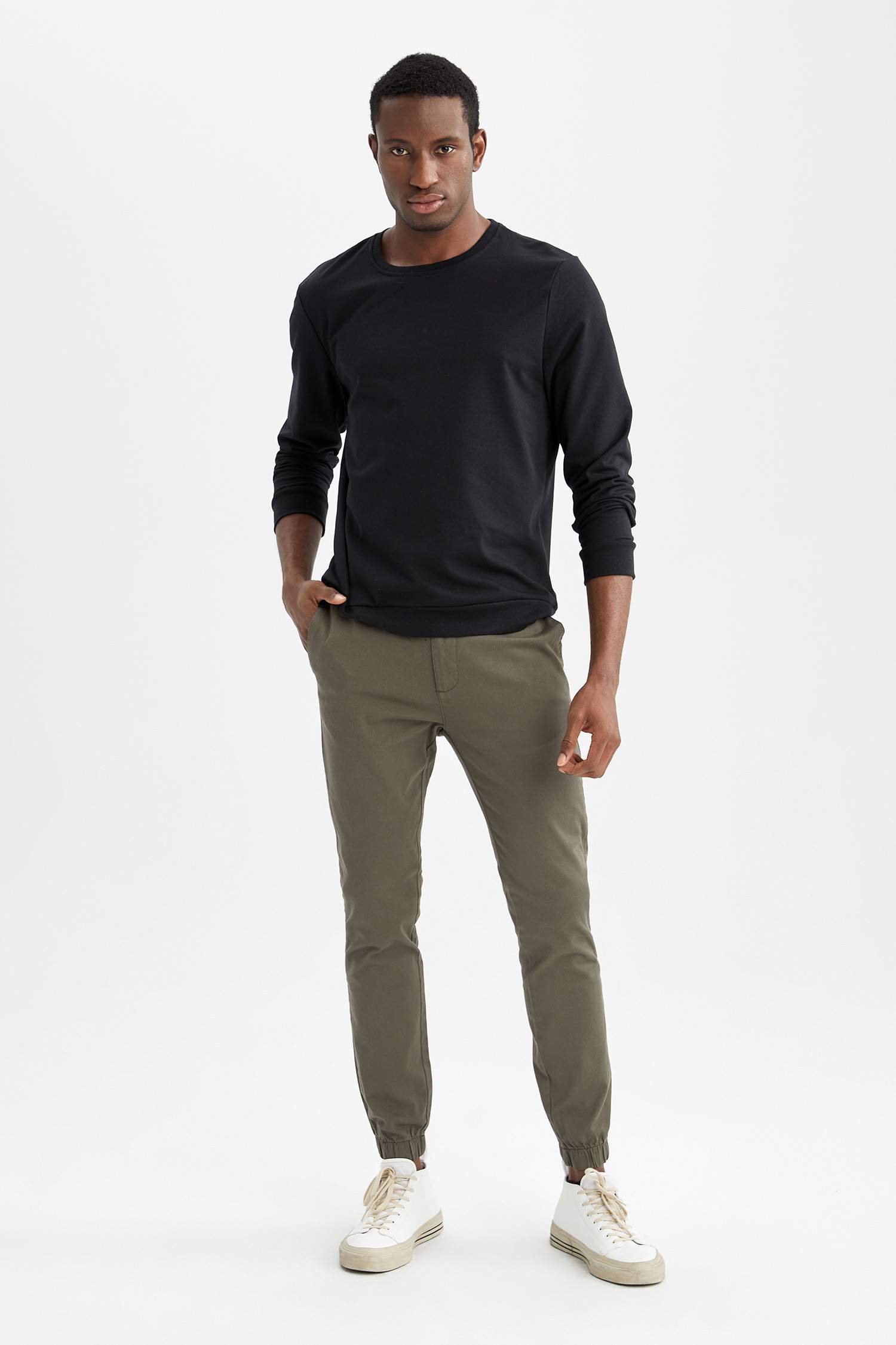 Slim Fit Bisiklet Yaka Basic Sweatshirt 2'li