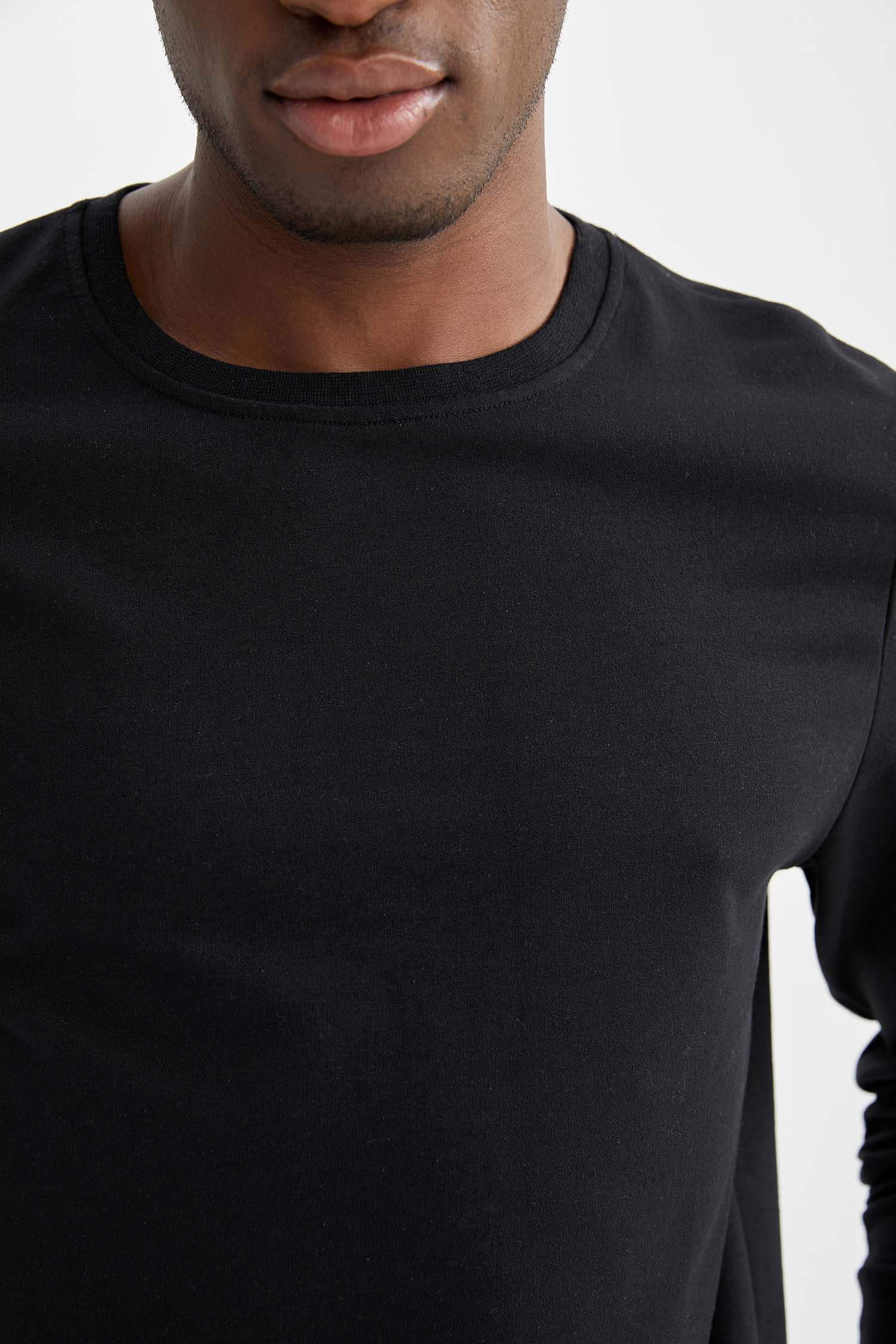 Slim Fit Bisiklet Yaka Basic Sweatshirt 2'li