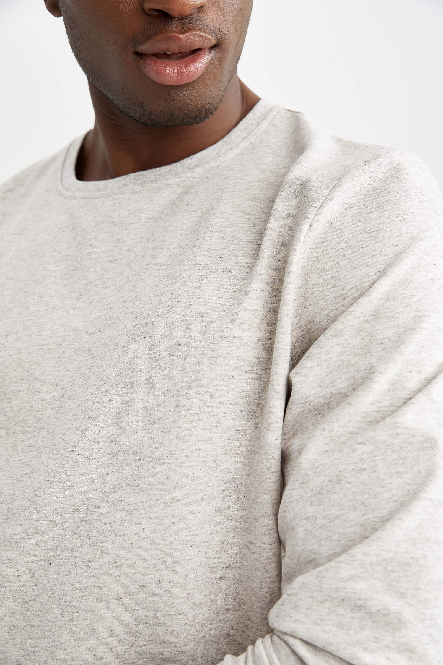 Slim Fit Bisiklet Yaka Basic Sweatshirt 2'li