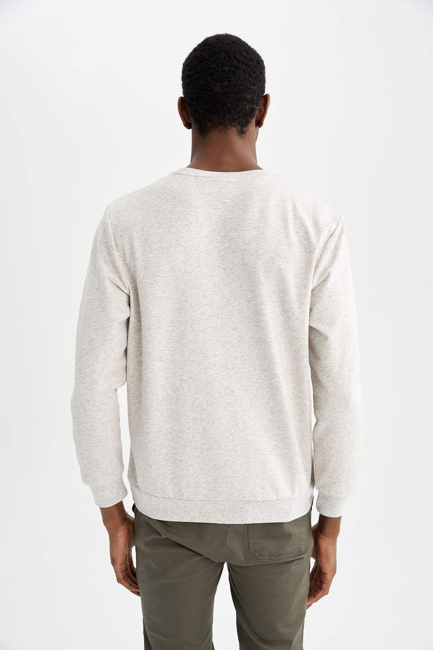 Slim Fit Bisiklet Yaka Basic Sweatshirt 2'li