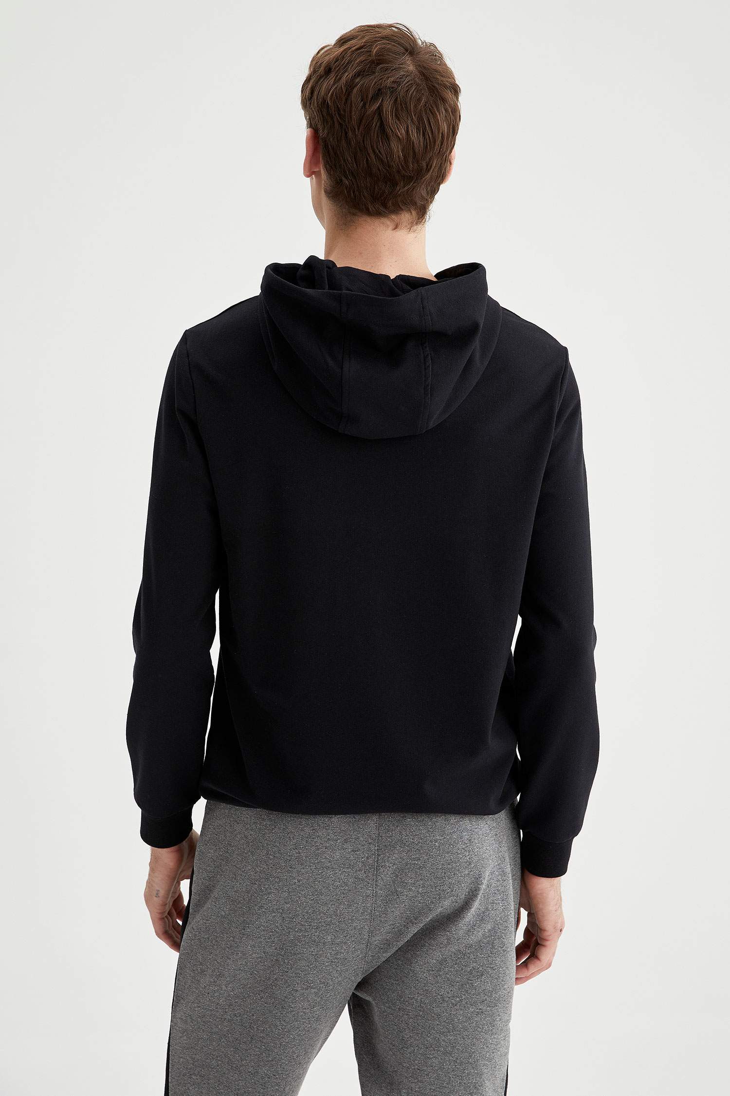 Slim Fit Kapüşonlu Basic Sweatshirt 2'li