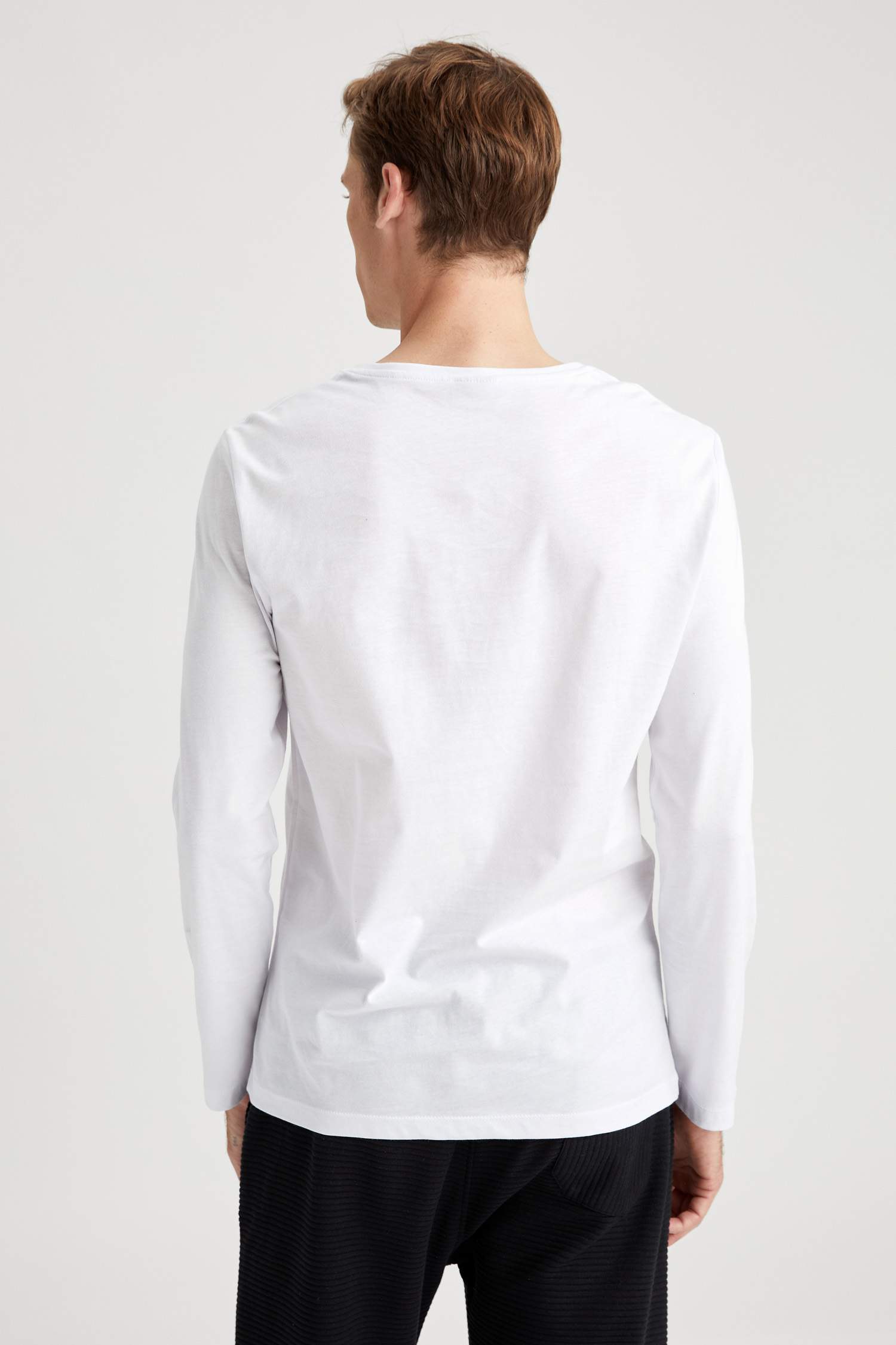 2'li Body Slim Fit Bisiklet Yaka Uzun Kollu
