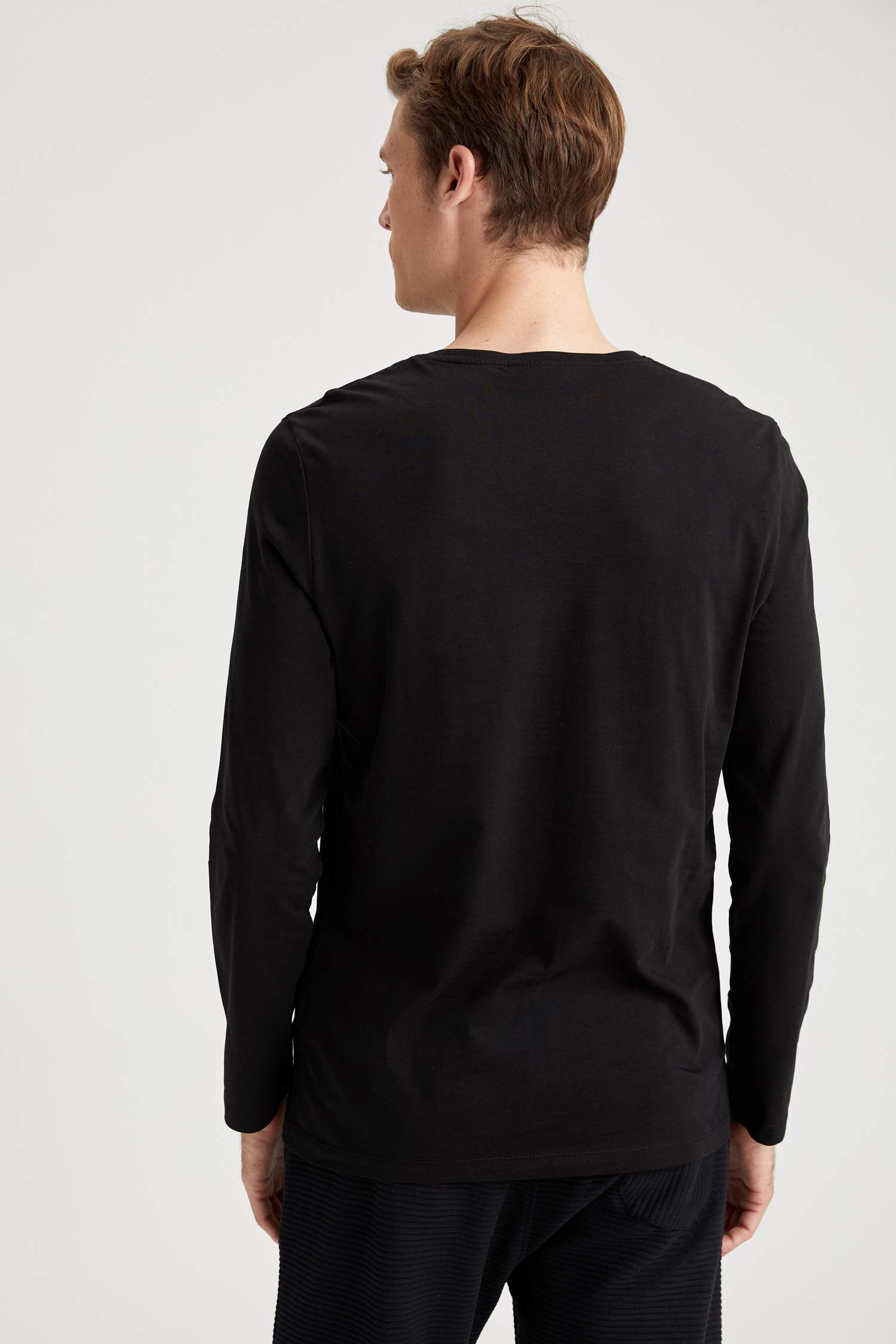 2'li Body Slim Fit Bisiklet Yaka Uzun Kollu