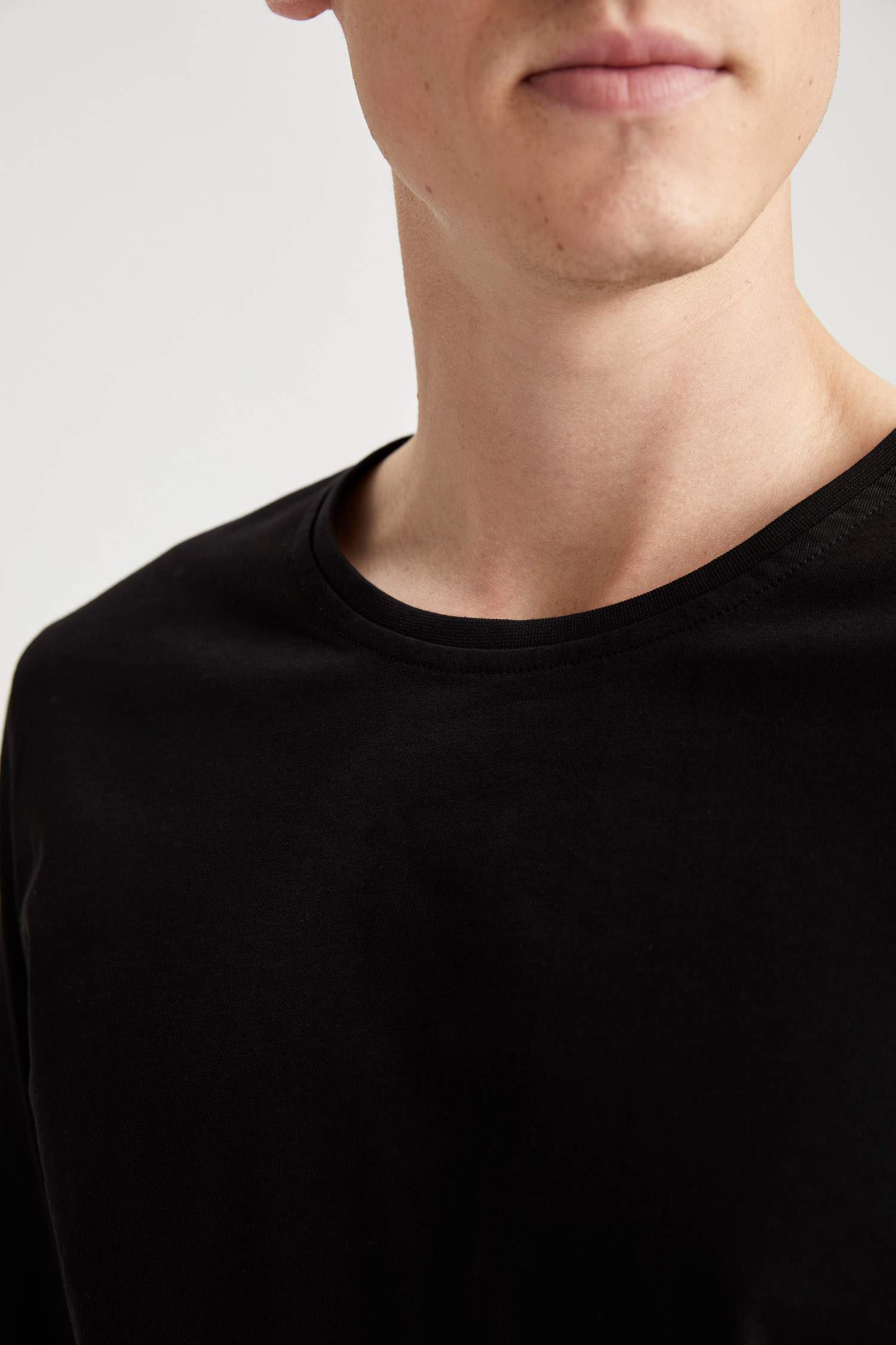 2'li Body Slim Fit Bisiklet Yaka Uzun Kollu