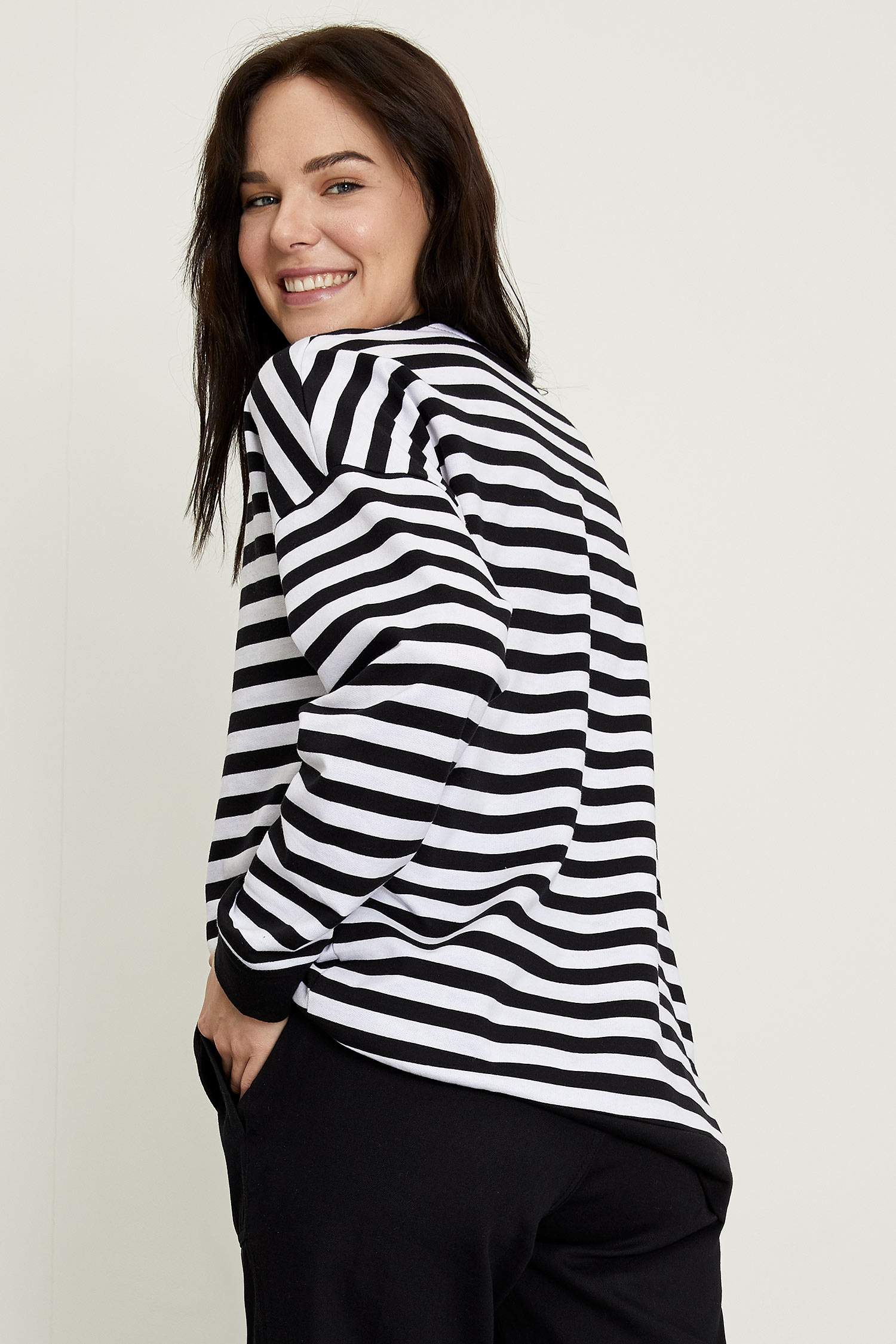 Disney Lisanslı Çizgili Hamile Sweatshirt