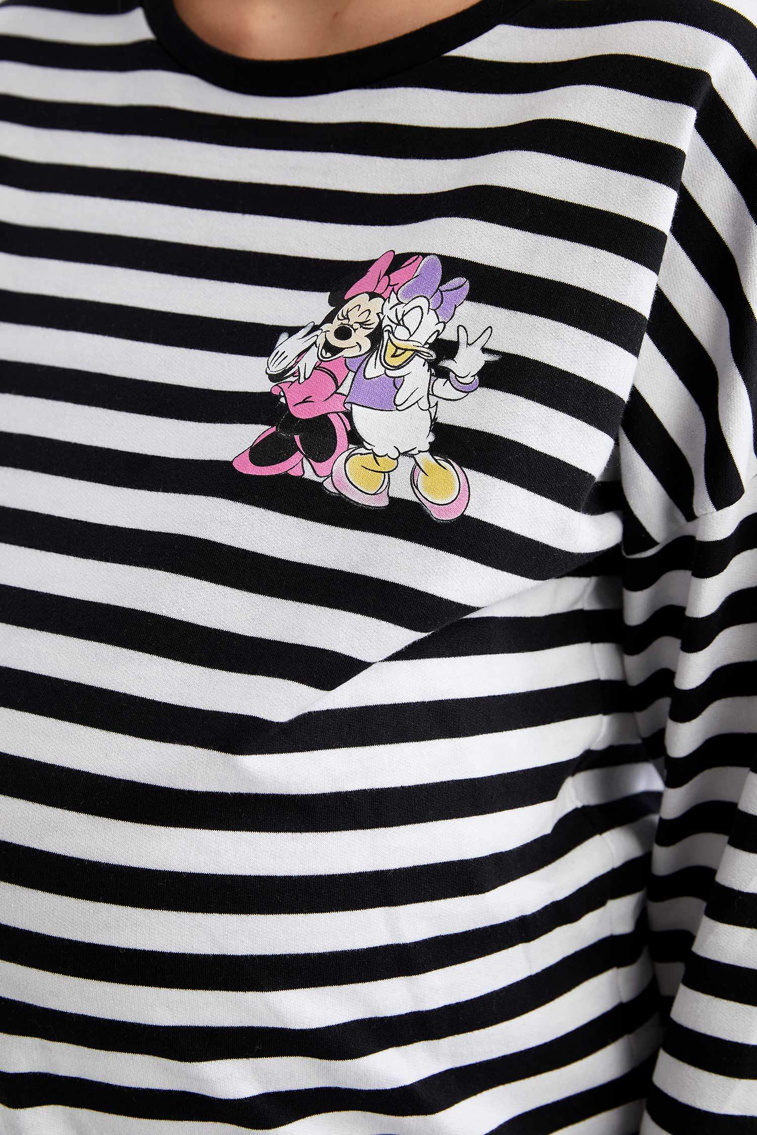 Disney Lisanslı Çizgili Hamile Sweatshirt