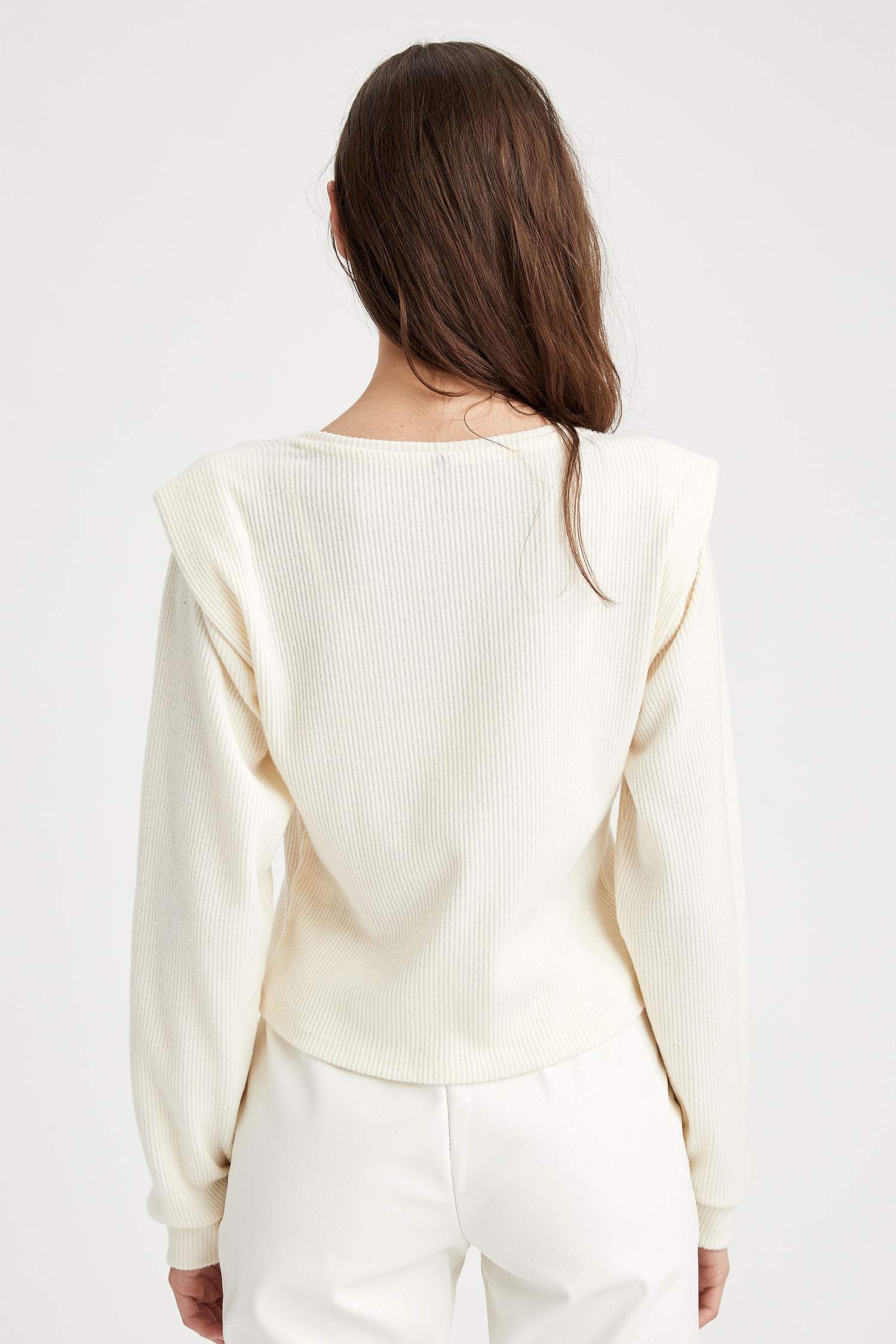 Vatka Omuzlu Örme Sweatshirt