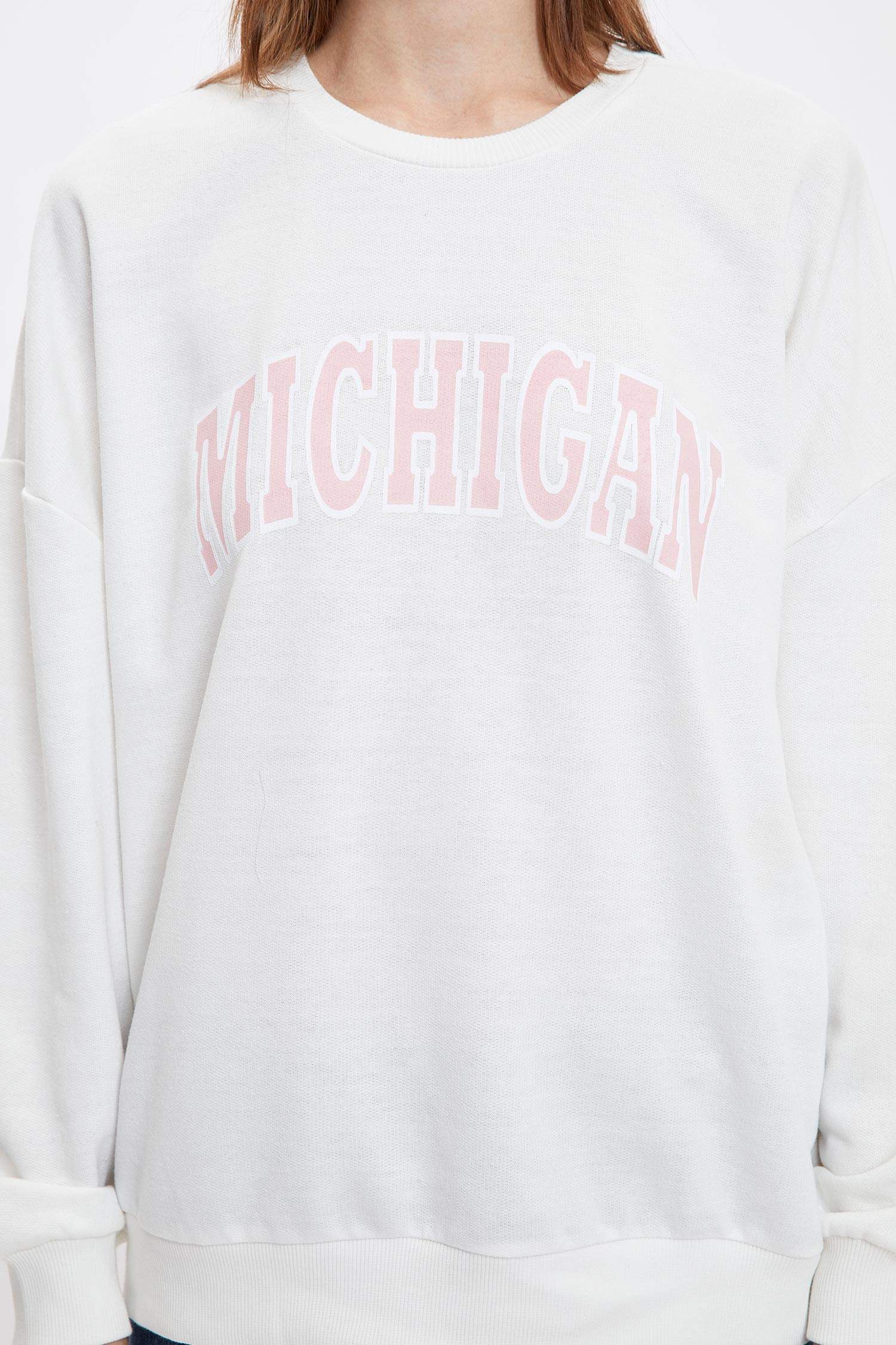 Yazı Baskılı Oversize Sweatshirt