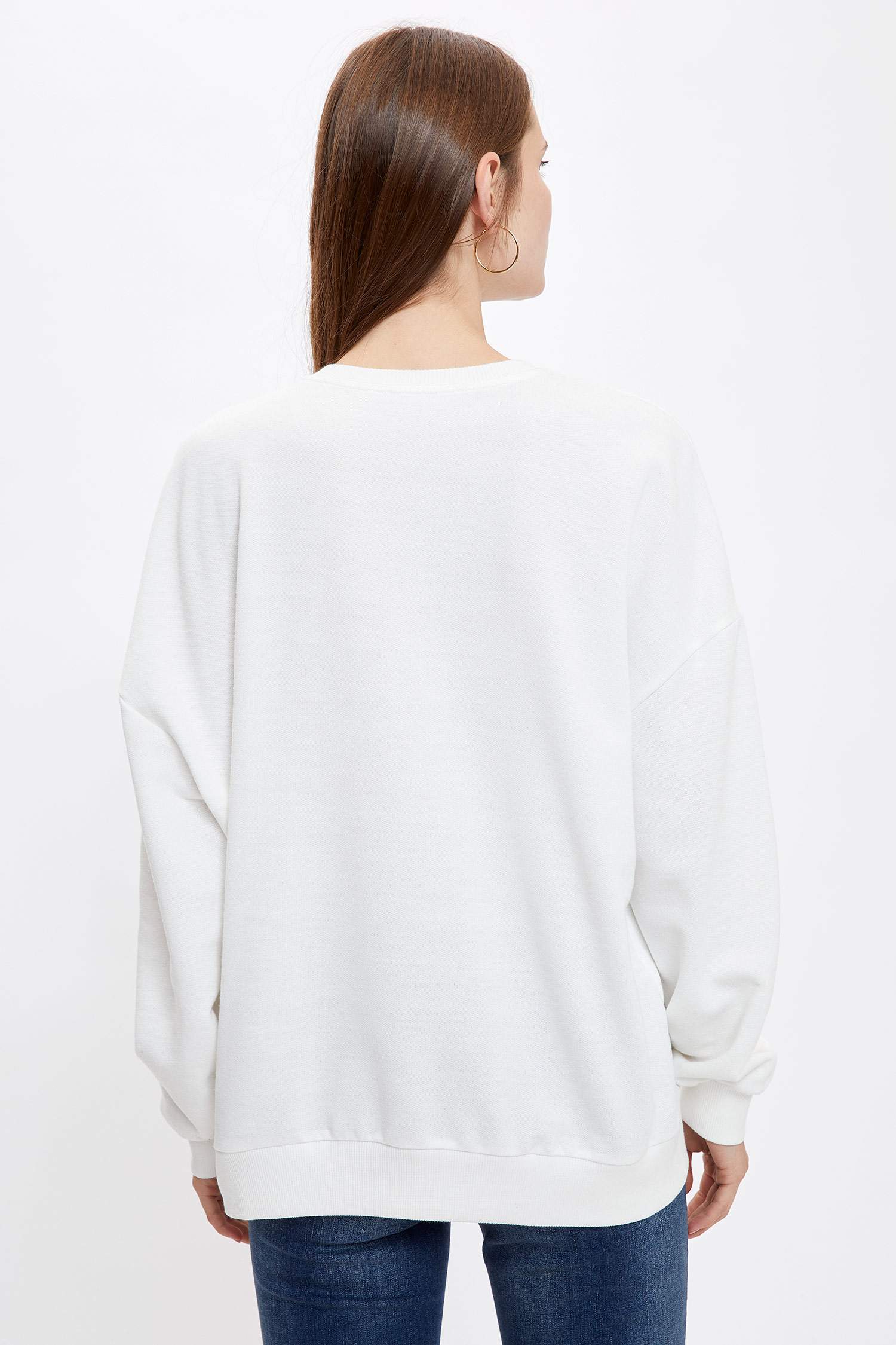 Yazı Baskılı Oversize Sweatshirt