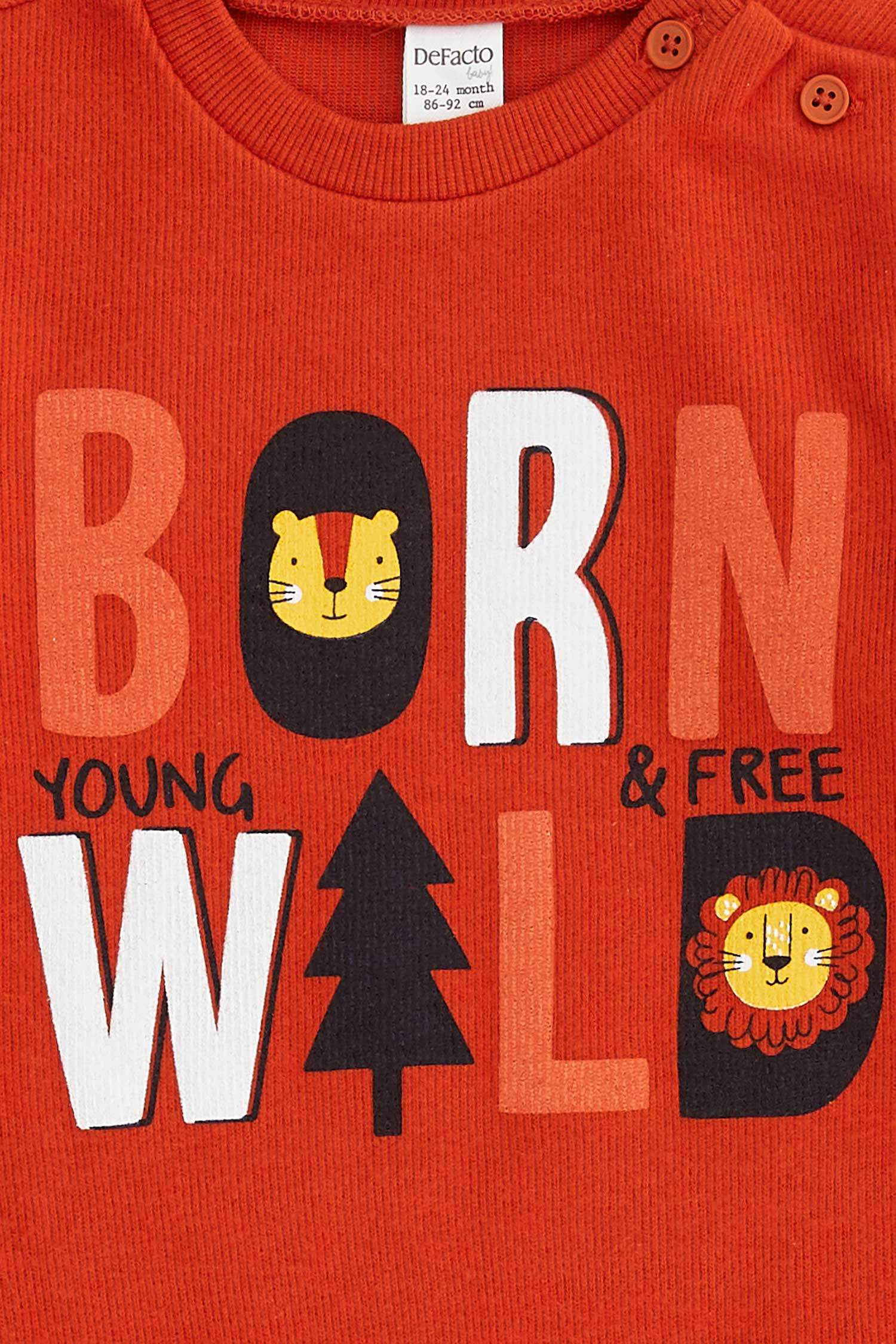Erkek Bebek Baskılı Sweatshirt