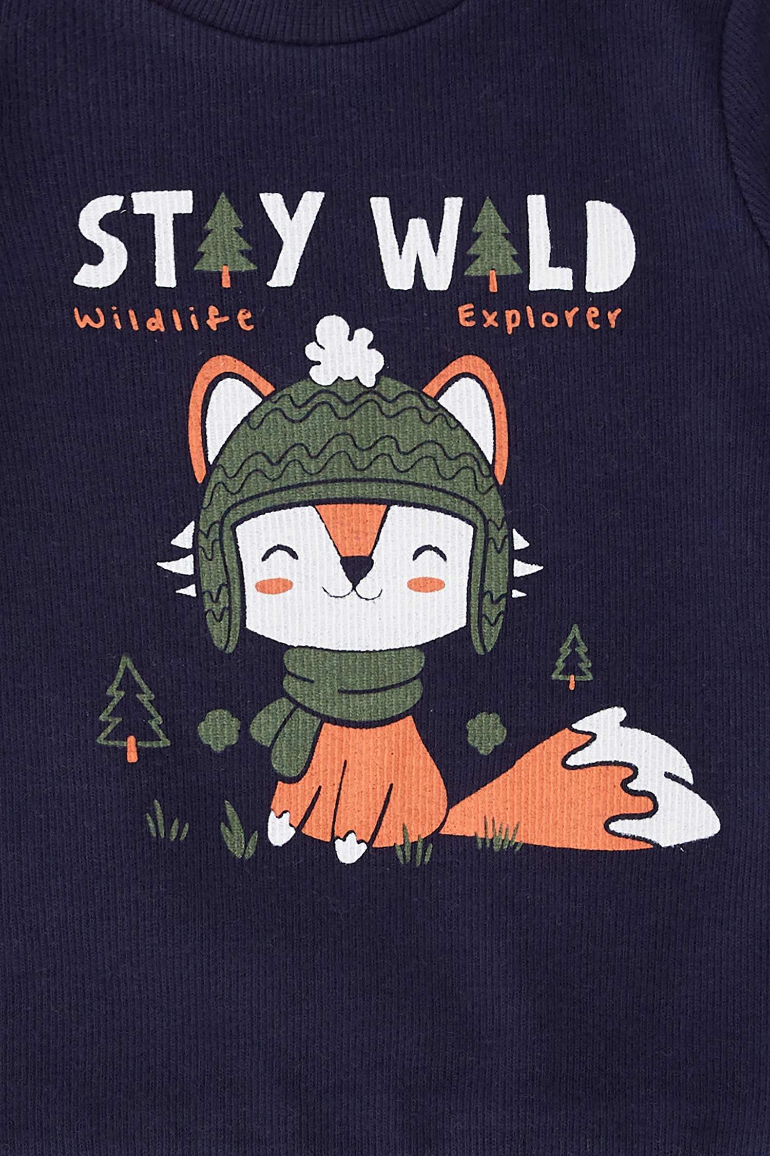 Erkek Bebek Baskılı Sweatshirt