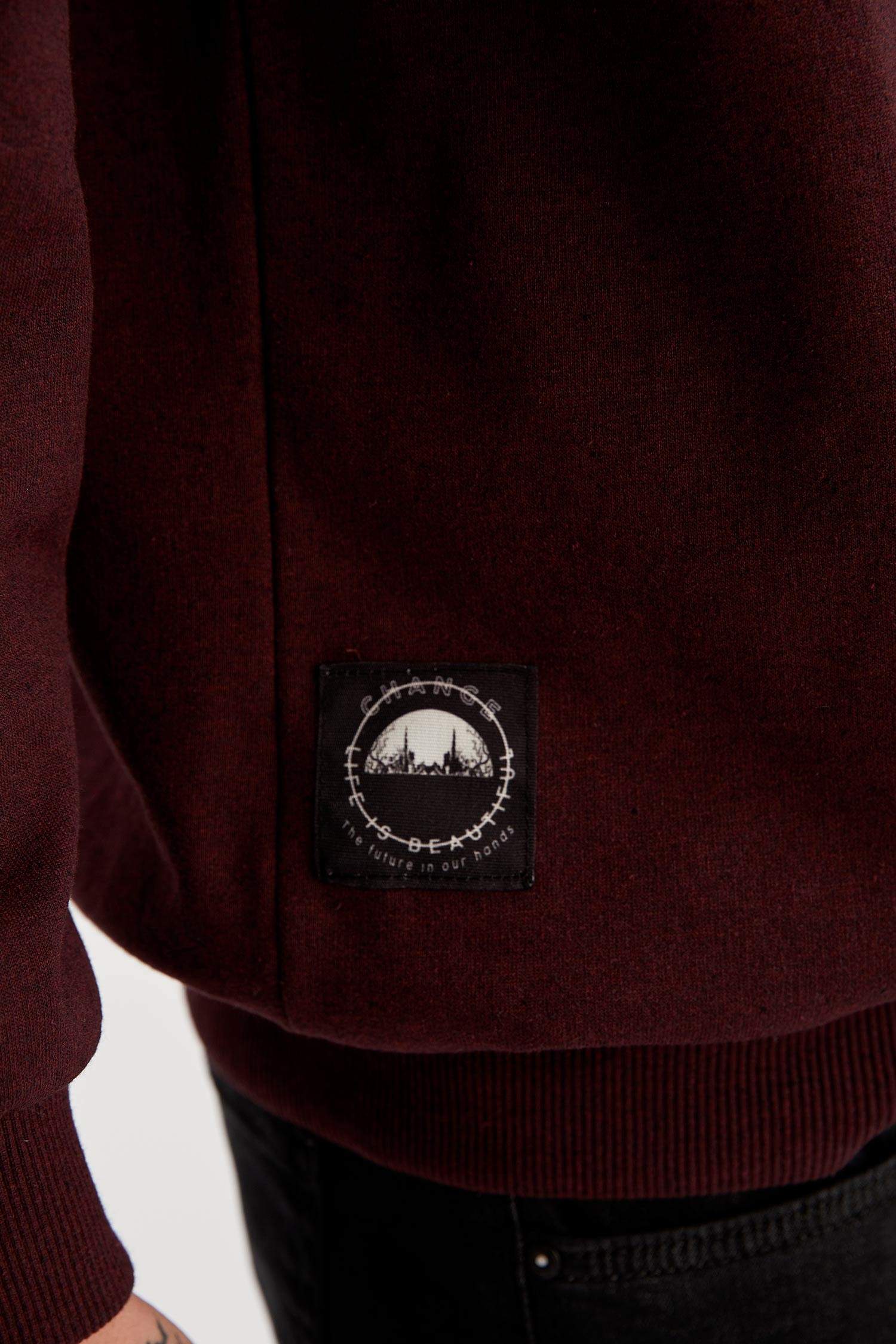 Oversize Fit Bisiklet Yaka Slogan Desenli Uzun Kollu İçi Yumuşak Tüylü Sweatshirt