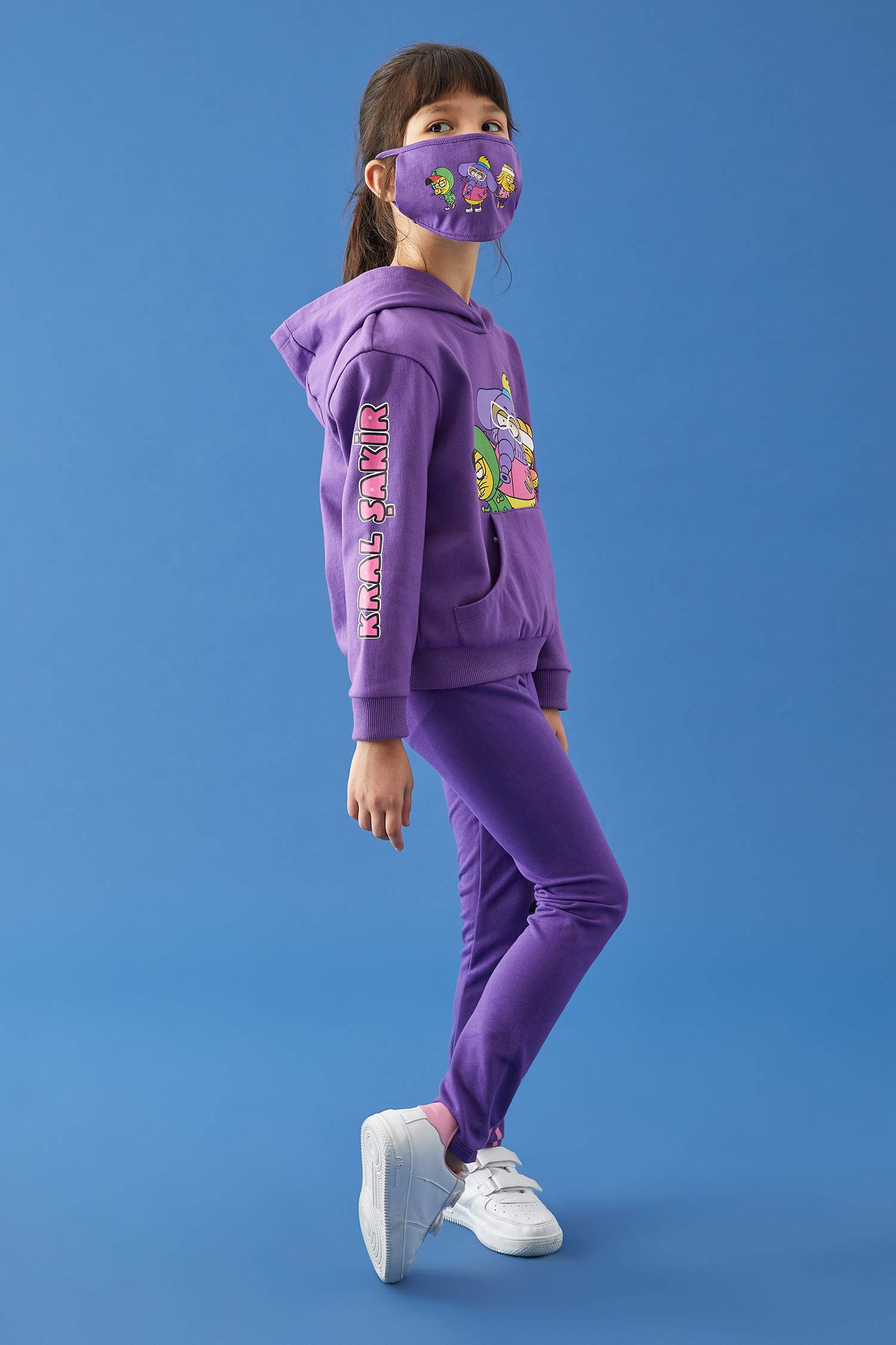 Kız Çocuk Kral Şakir Lisanslı Kapüşonlu Sweatshirt
