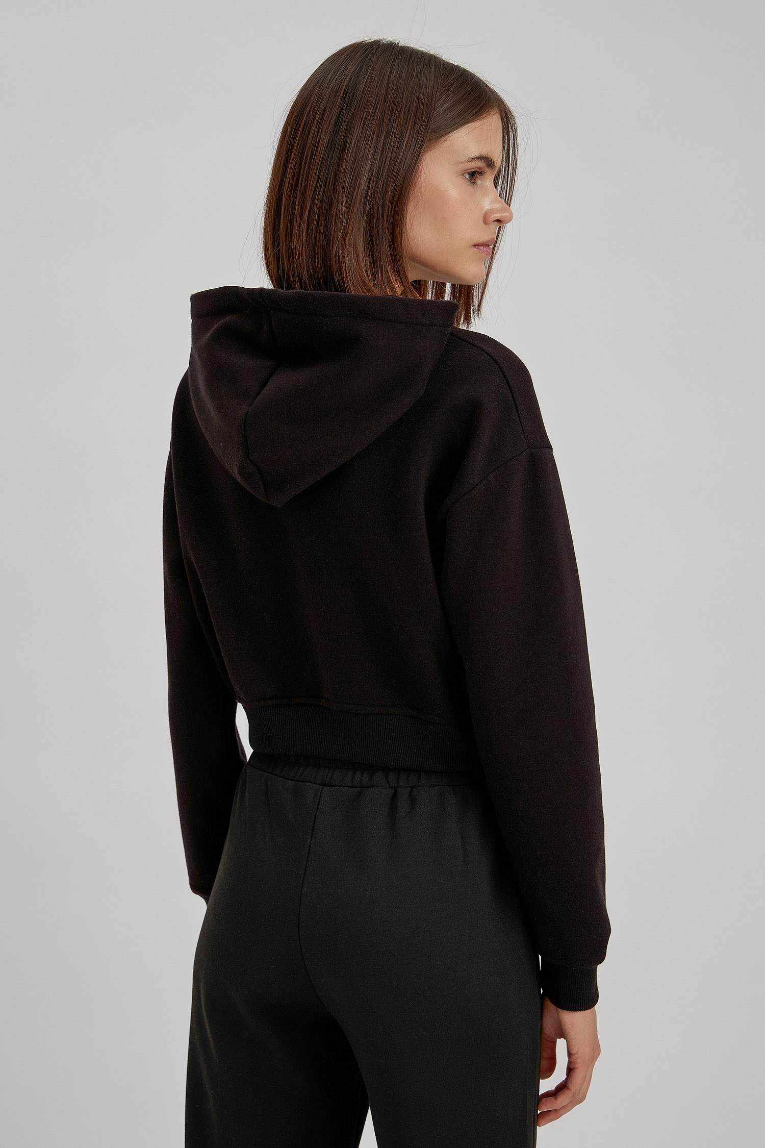 Kapüşonlu Relax Fit Crop Sweatshirt