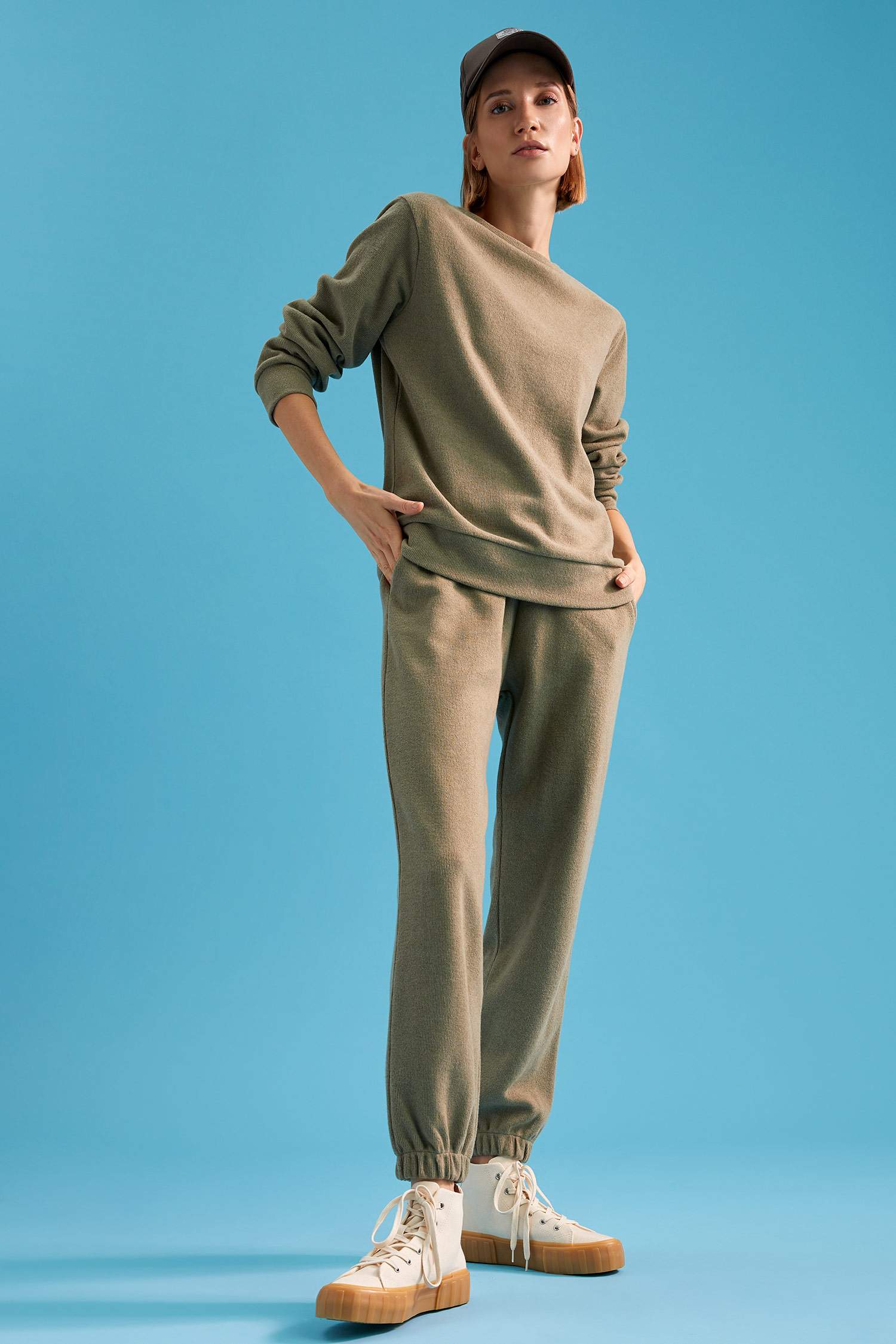 Basic Beli Bağcıklı Relax Fit Basic Jogger Eşofman Altı