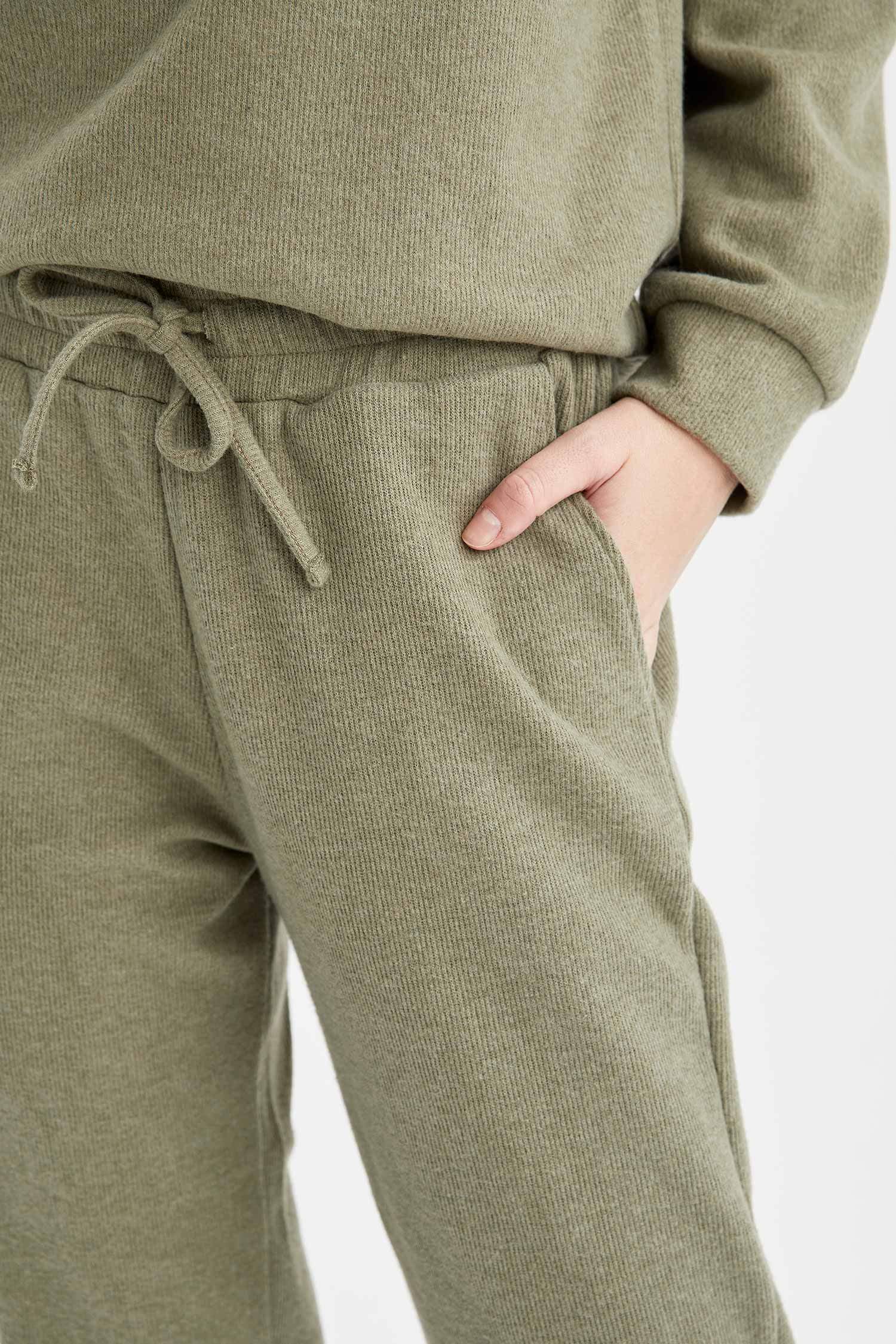 Basic Beli Bağcıklı Relax Fit Basic Jogger Eşofman Altı