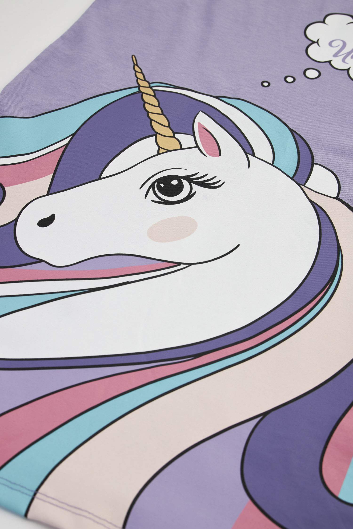 Kız Çocuk Unicorn Baskılı Gecelik