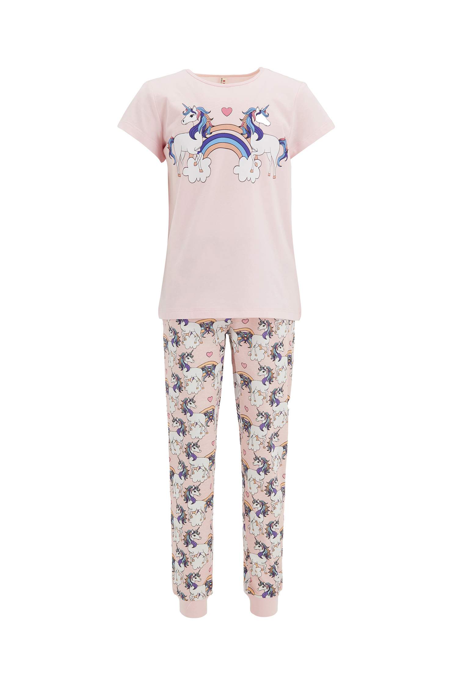 Kız Çocuk Unicorn Baskılı Pijama Takım