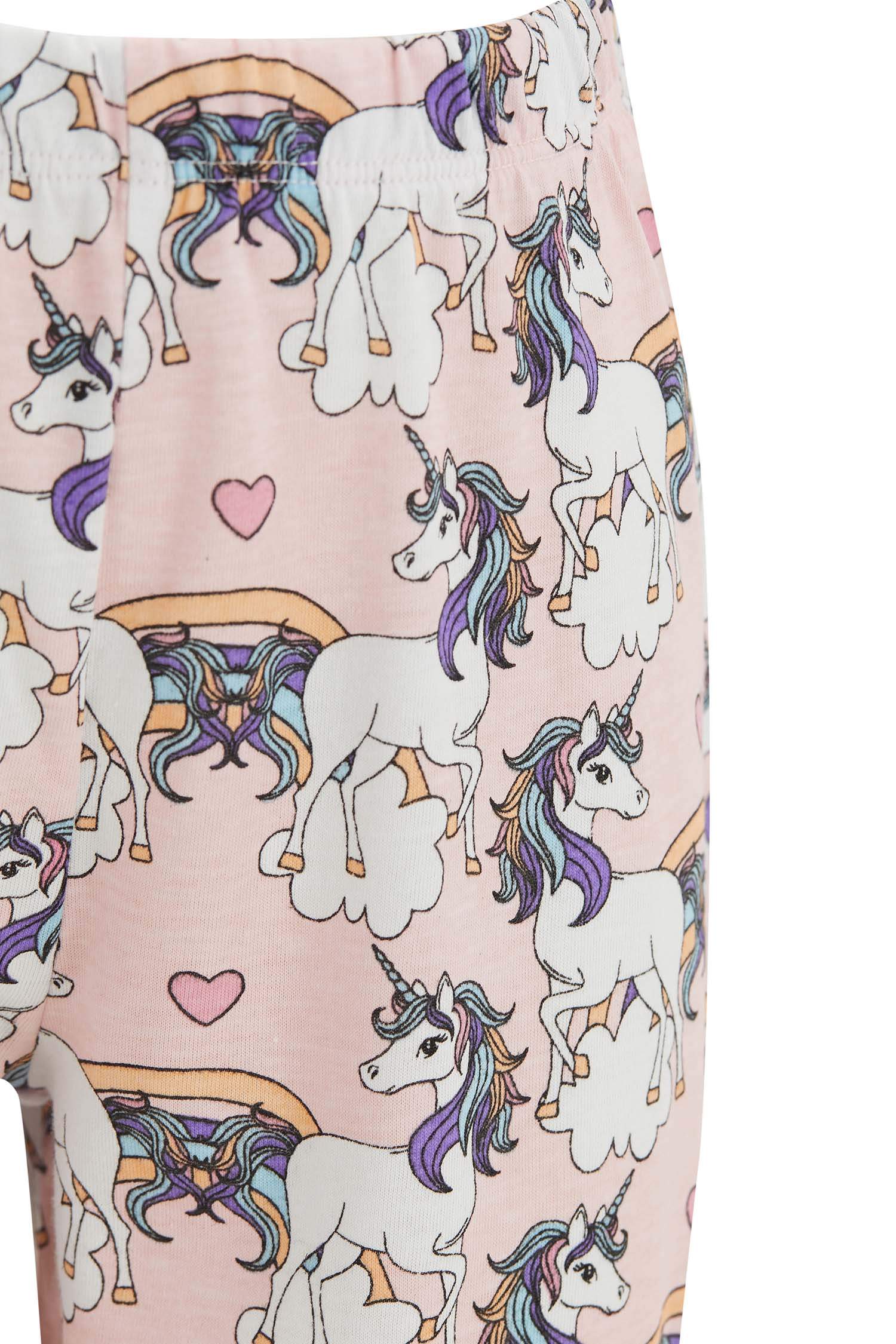 Kız Çocuk Unicorn Baskılı Pijama Takım