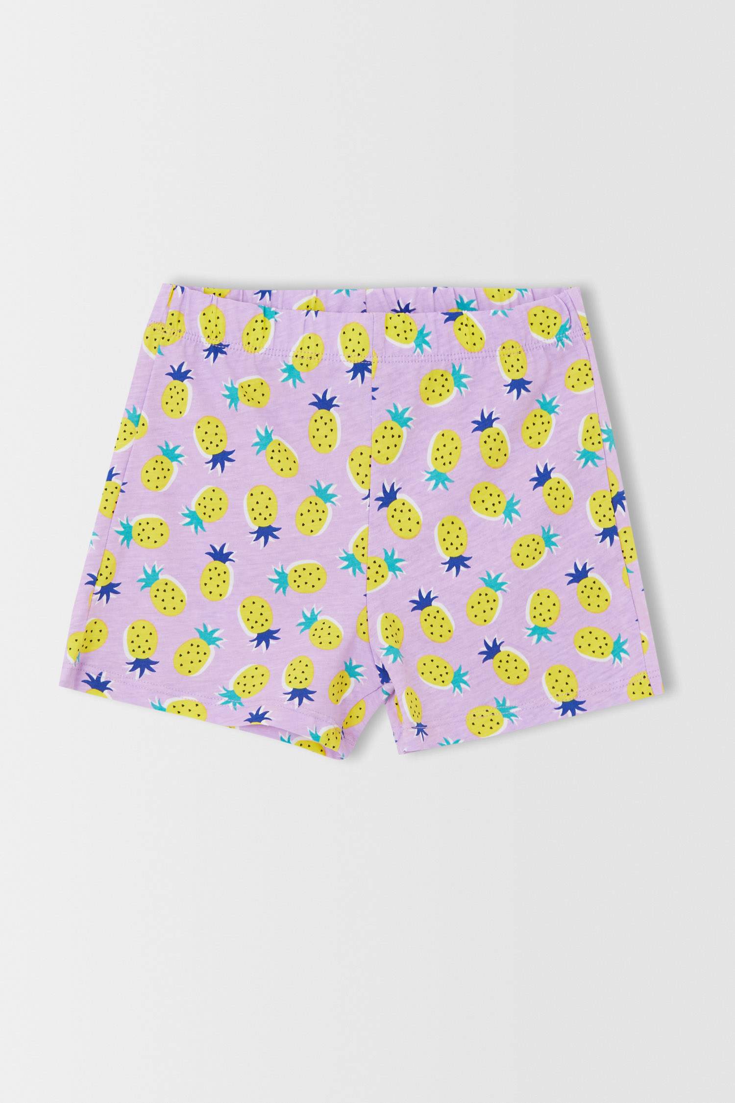 Kız Çocuk Ananas Baskılı Kısa Kollu Pijama Takımı