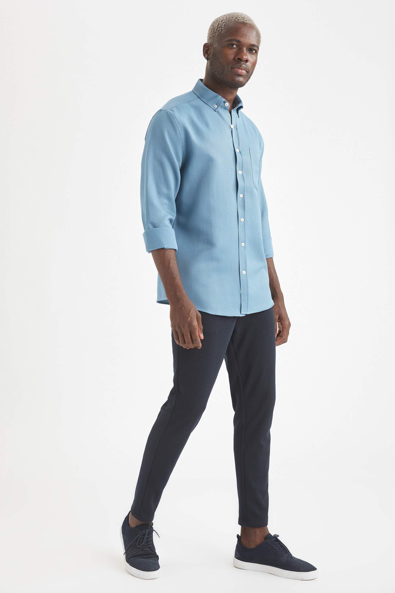 Slim Fit Basic Uzun Kollu Gömlek