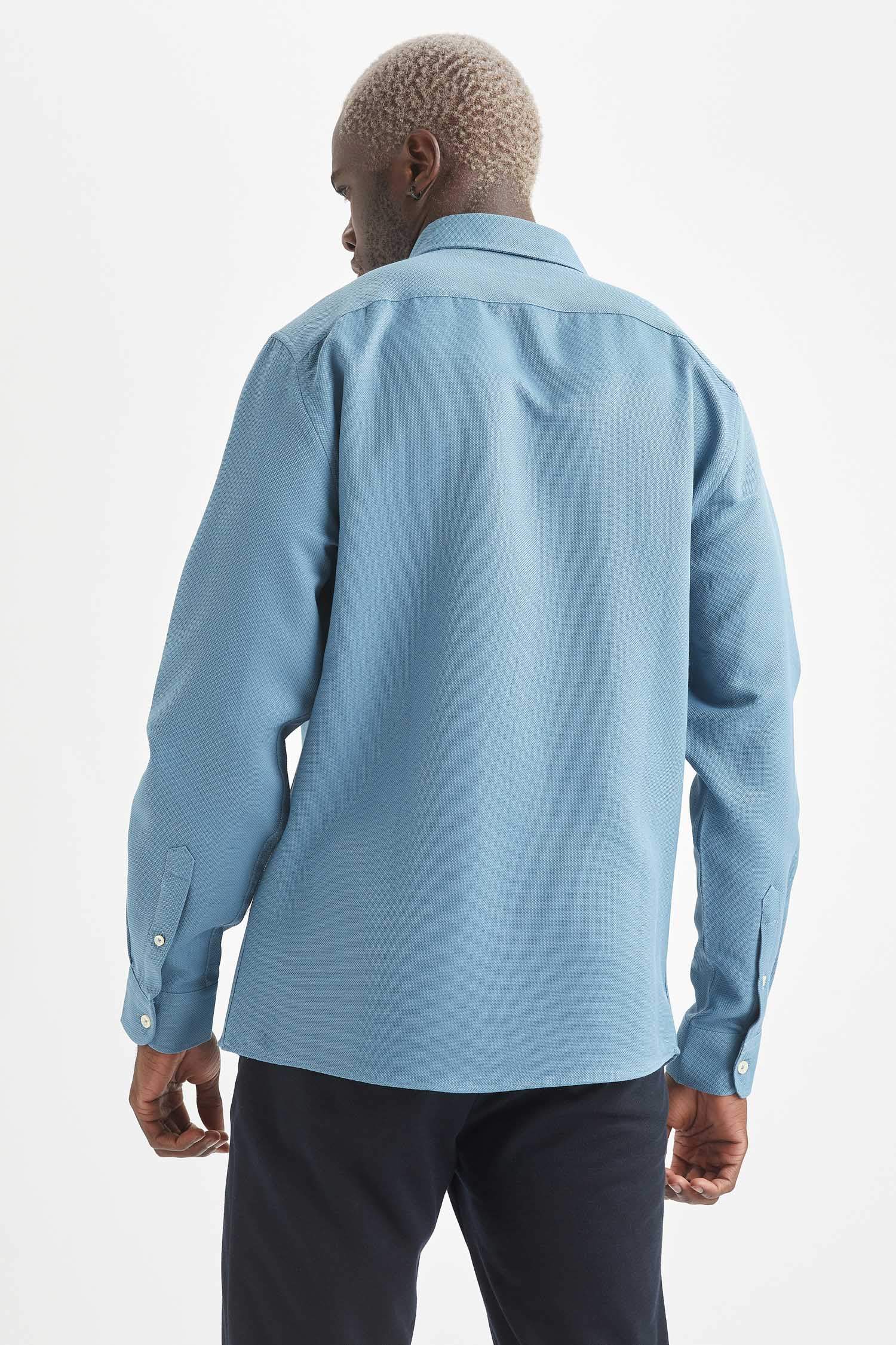 Slim Fit Basic Uzun Kollu Gömlek