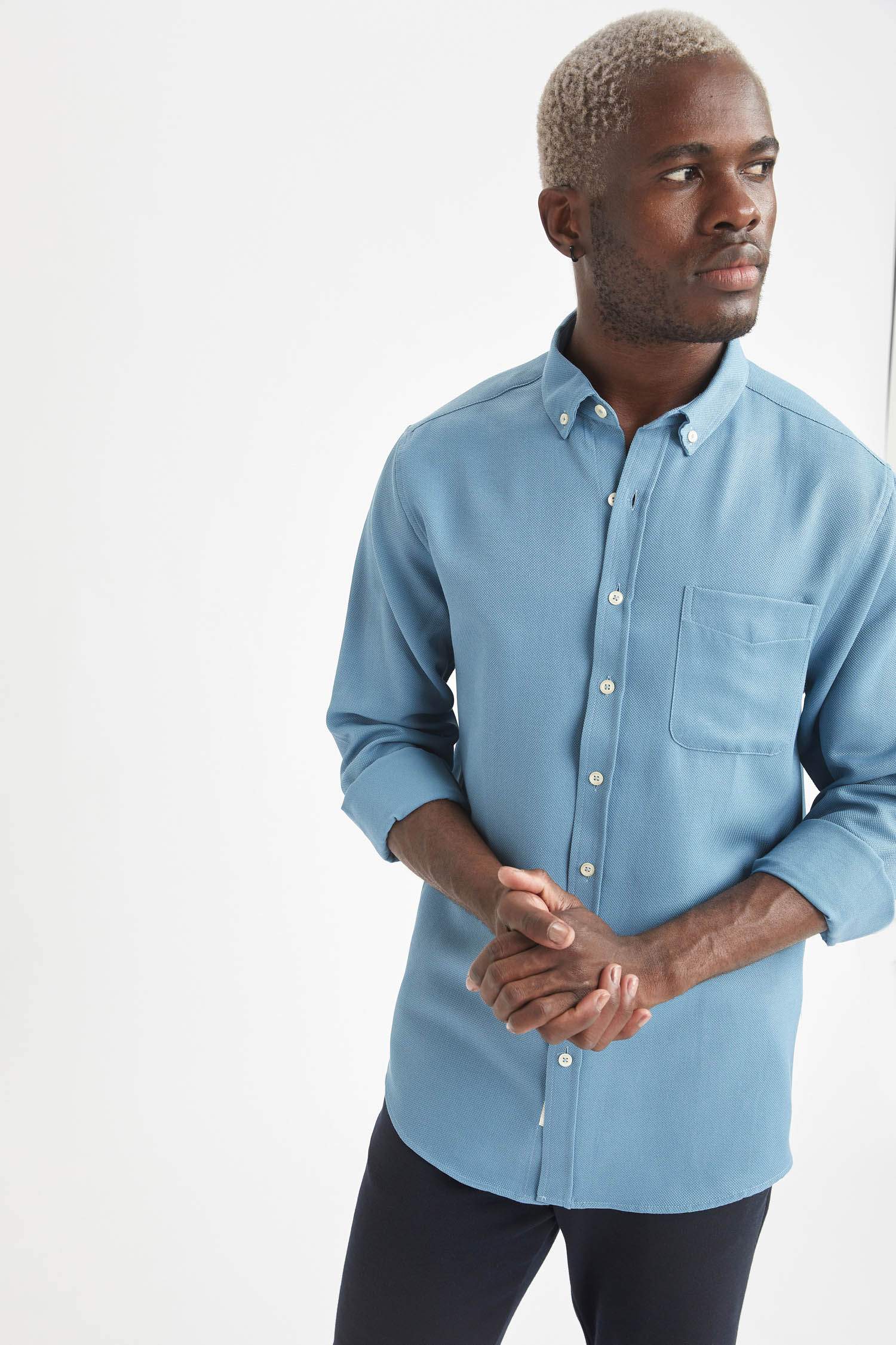 Slim Fit Basic Uzun Kollu Gömlek