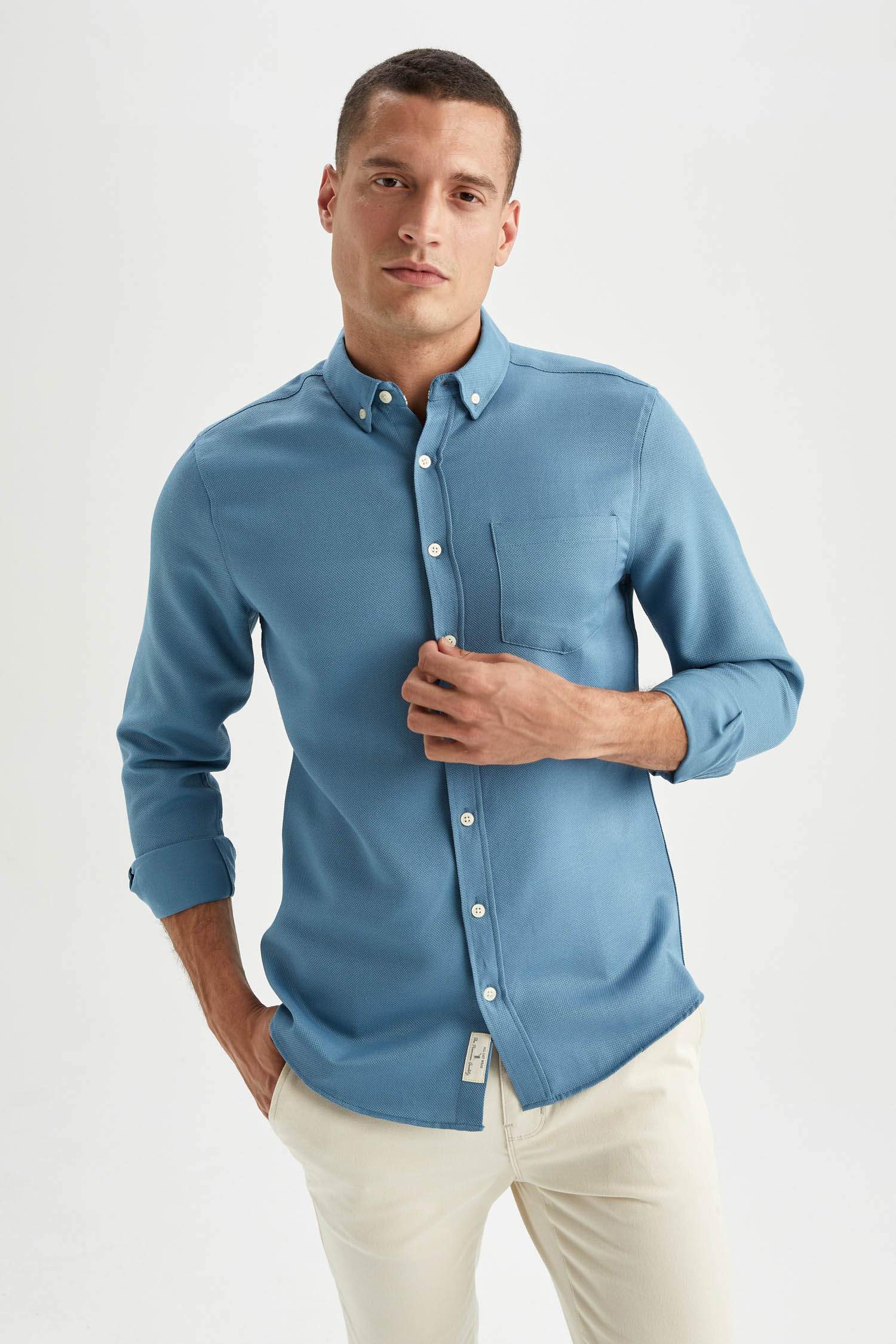 Slim Fit Basic Uzun Kollu Gömlek