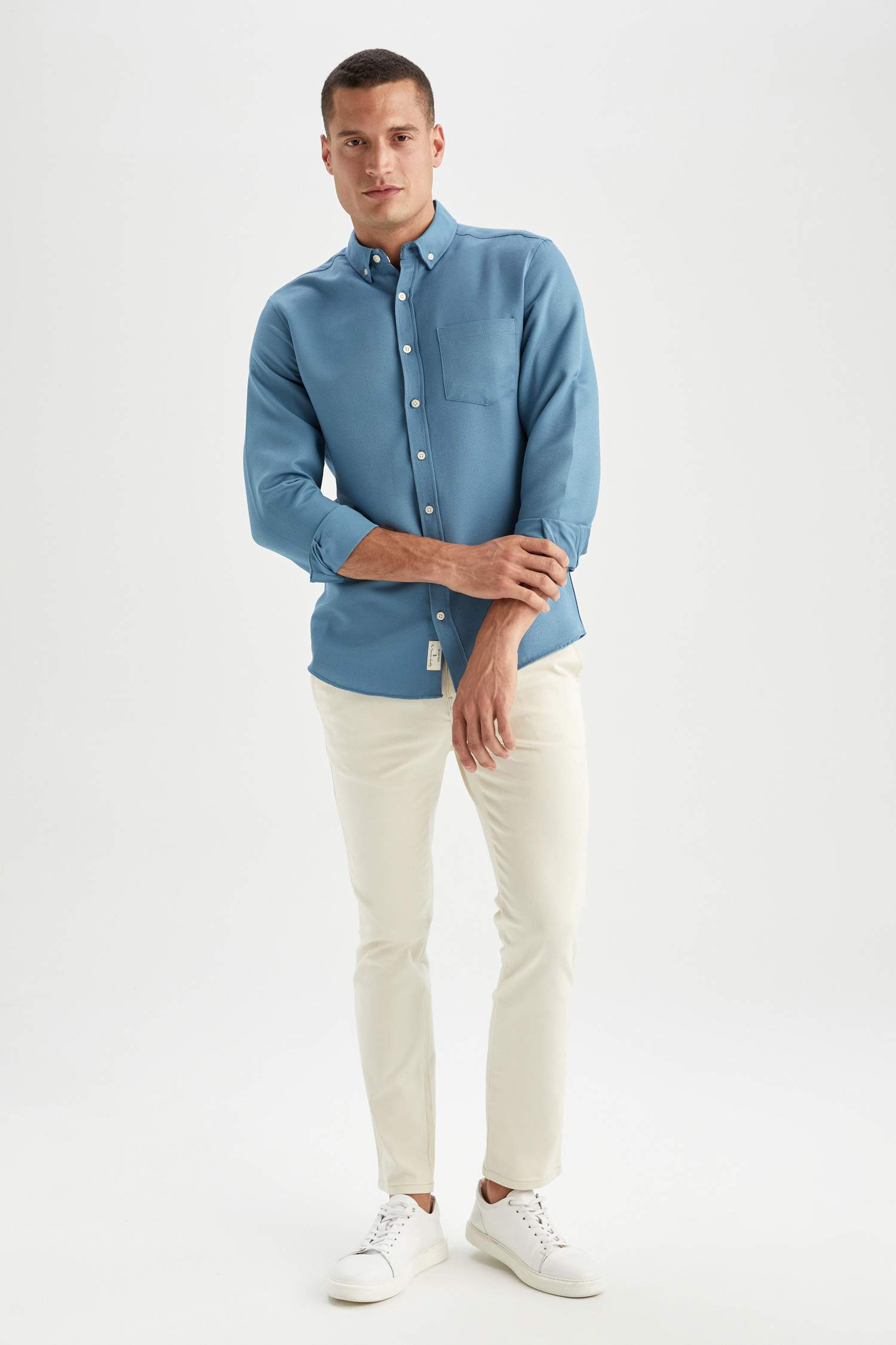 Slim Fit Basic Uzun Kollu Gömlek