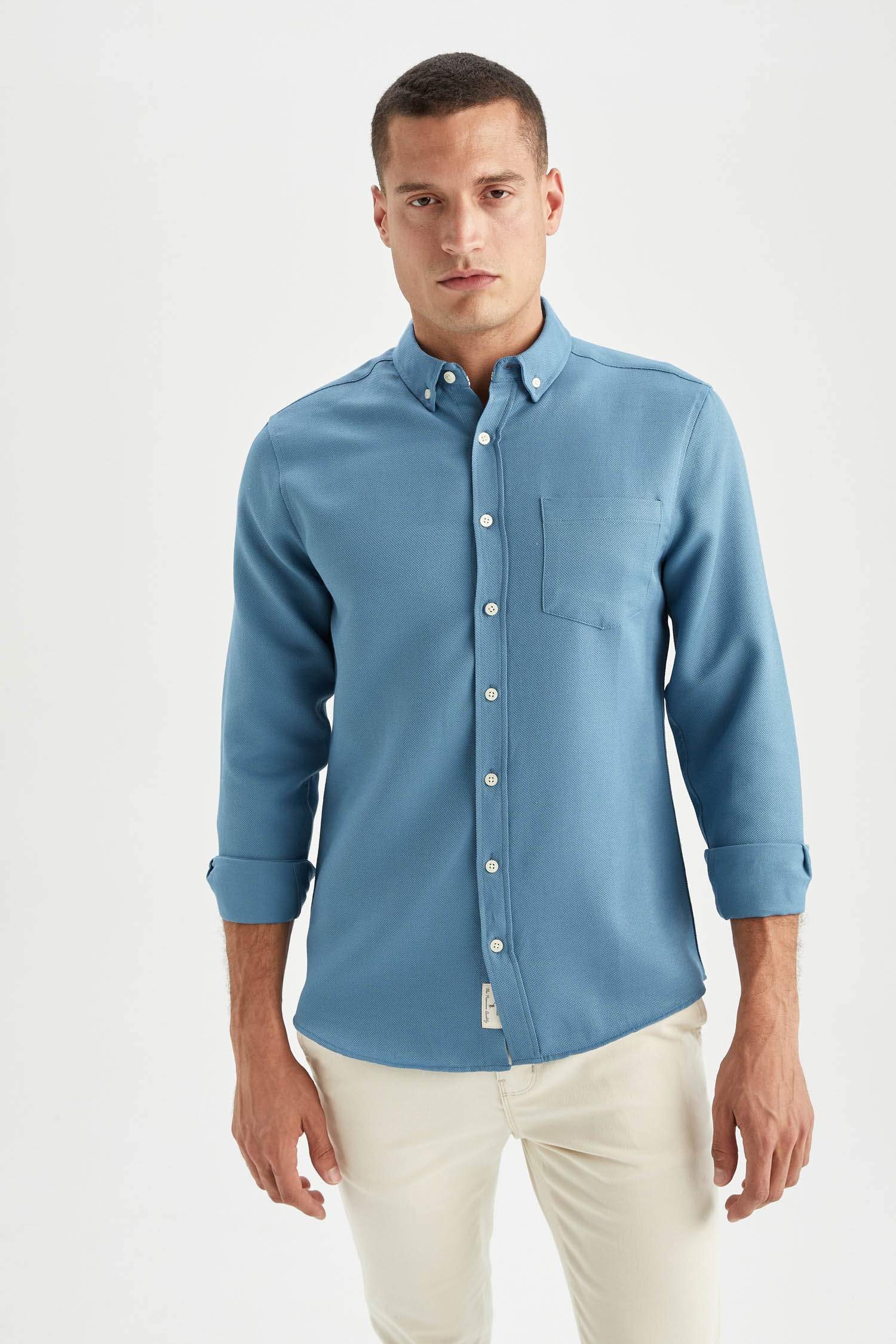 Slim Fit Basic Uzun Kollu Gömlek
