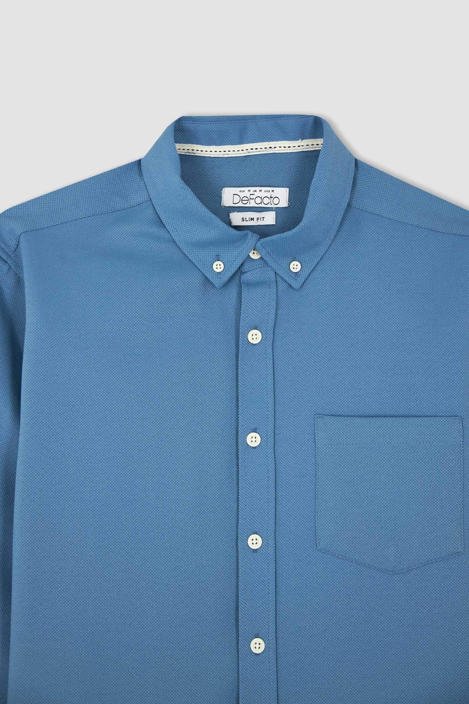 Slim Fit Basic Uzun Kollu Gömlek