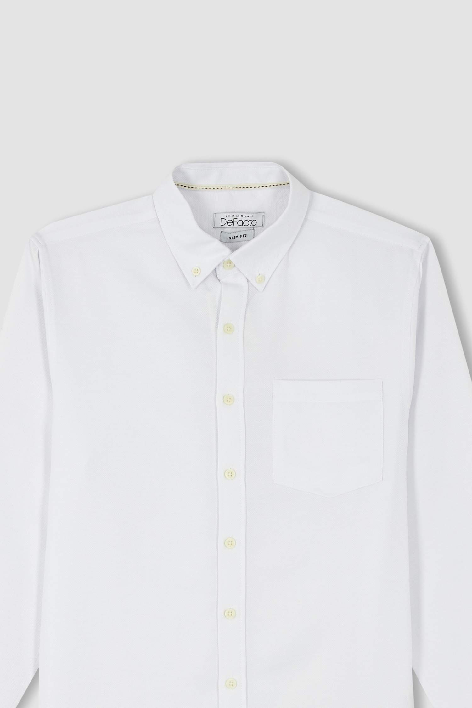 Slim Fit Polo Yaka Geri Dönüşümlü Uzun Kollu Gömlek