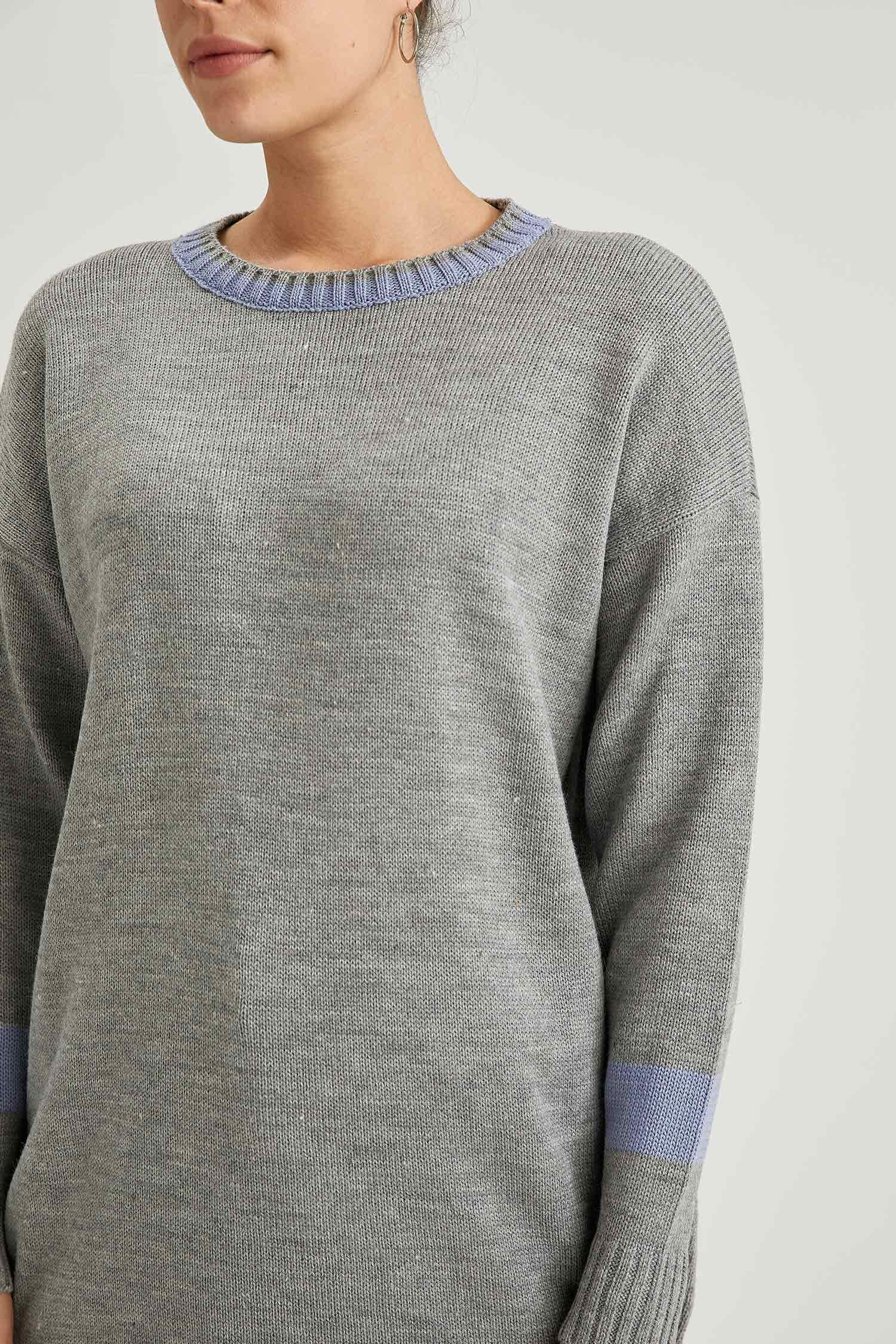 Çizgili Relax Fit Triko Tunik