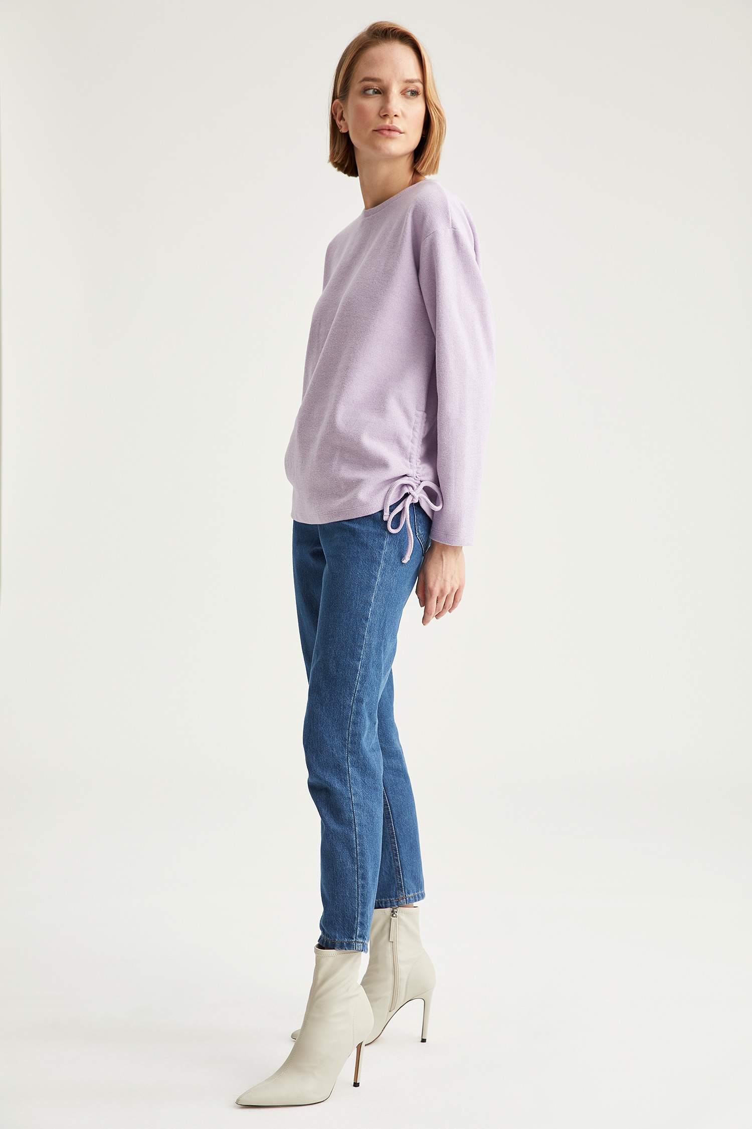 Yanları Büzgü Detaylı Relax Fit Sweatshirt