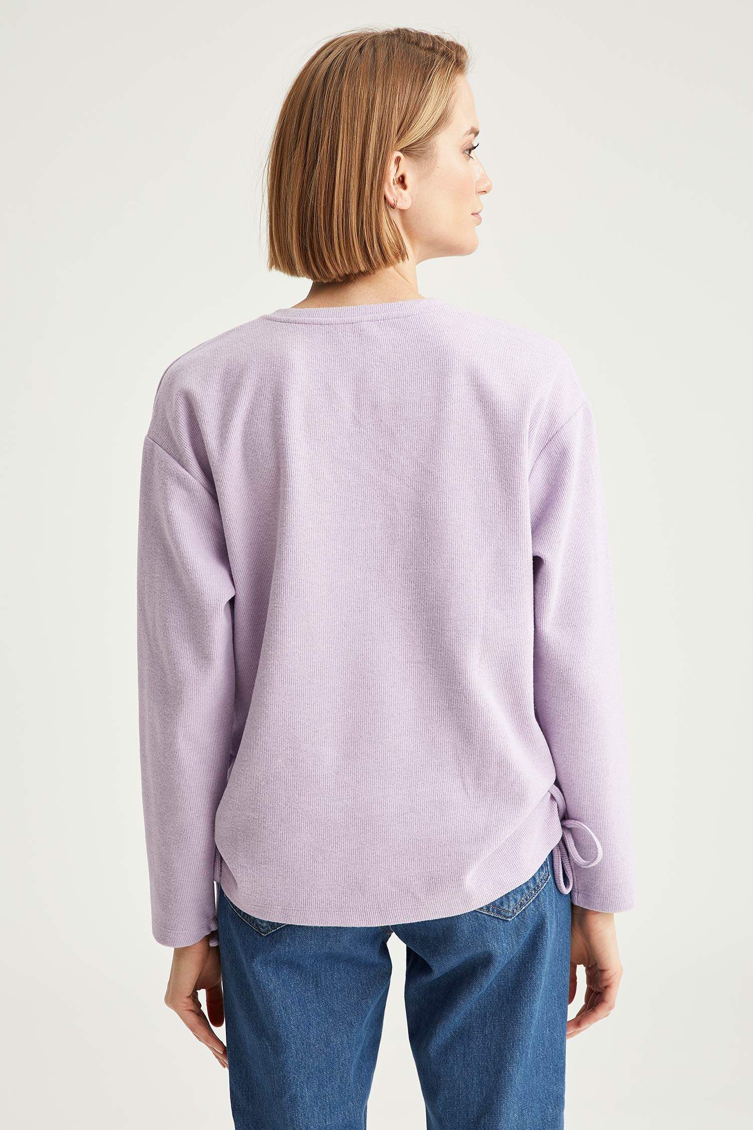 Yanları Büzgü Detaylı Relax Fit Sweatshirt